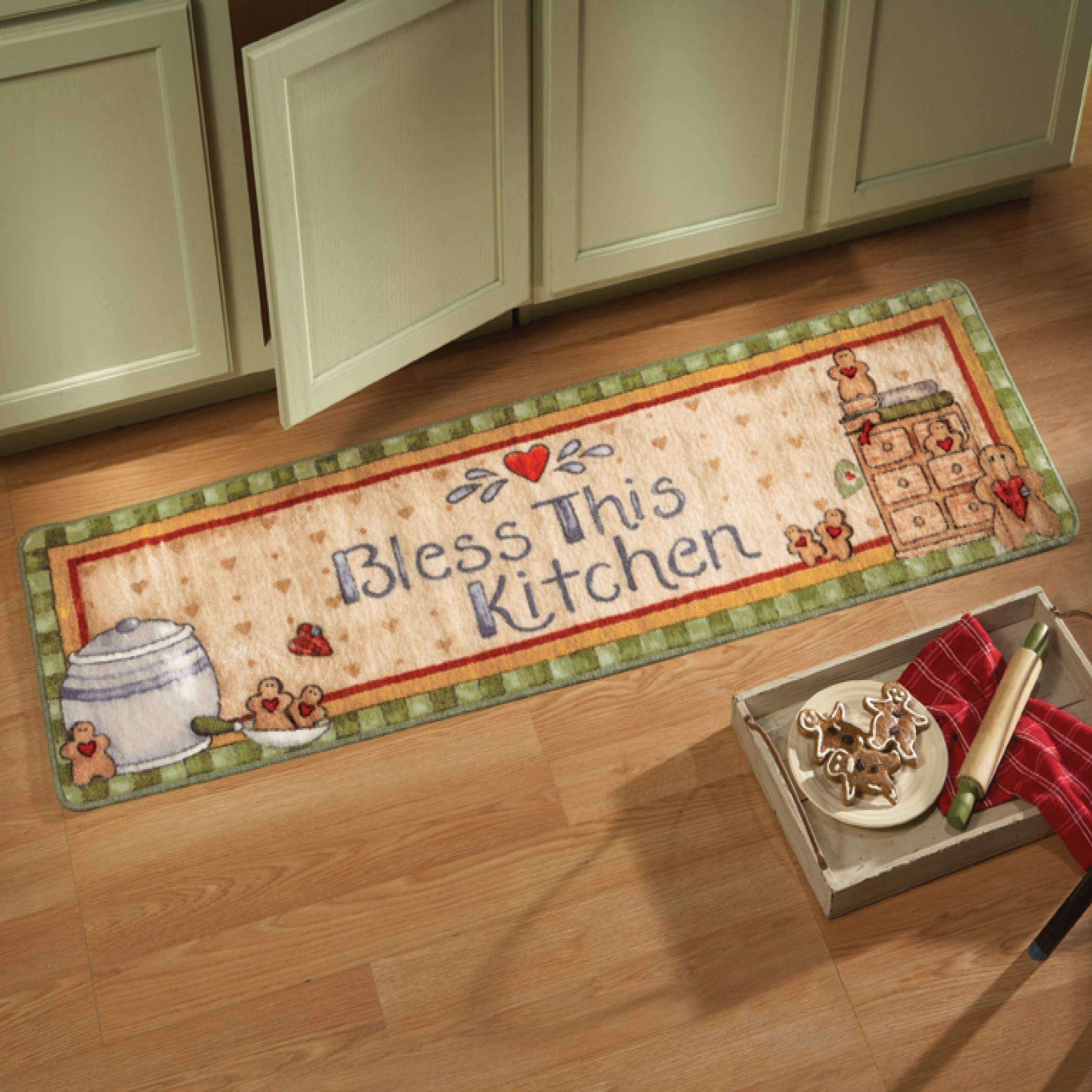 Collections Etc Gingerbread Kitchen Runner Rug 60" x 18" 2