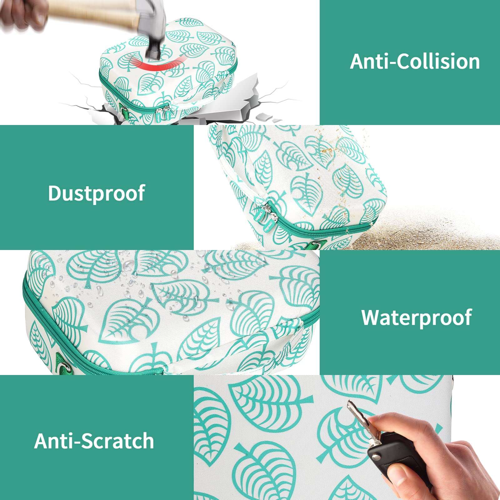 Carrying Case for Nintendo Switch,Large Storage Case for Switch Console, Pro Controller, Accessories Switch Dock, AC Adapter with 16 Game Cards, Travel Hard Protective Carry Bag with Handle,Gray 6