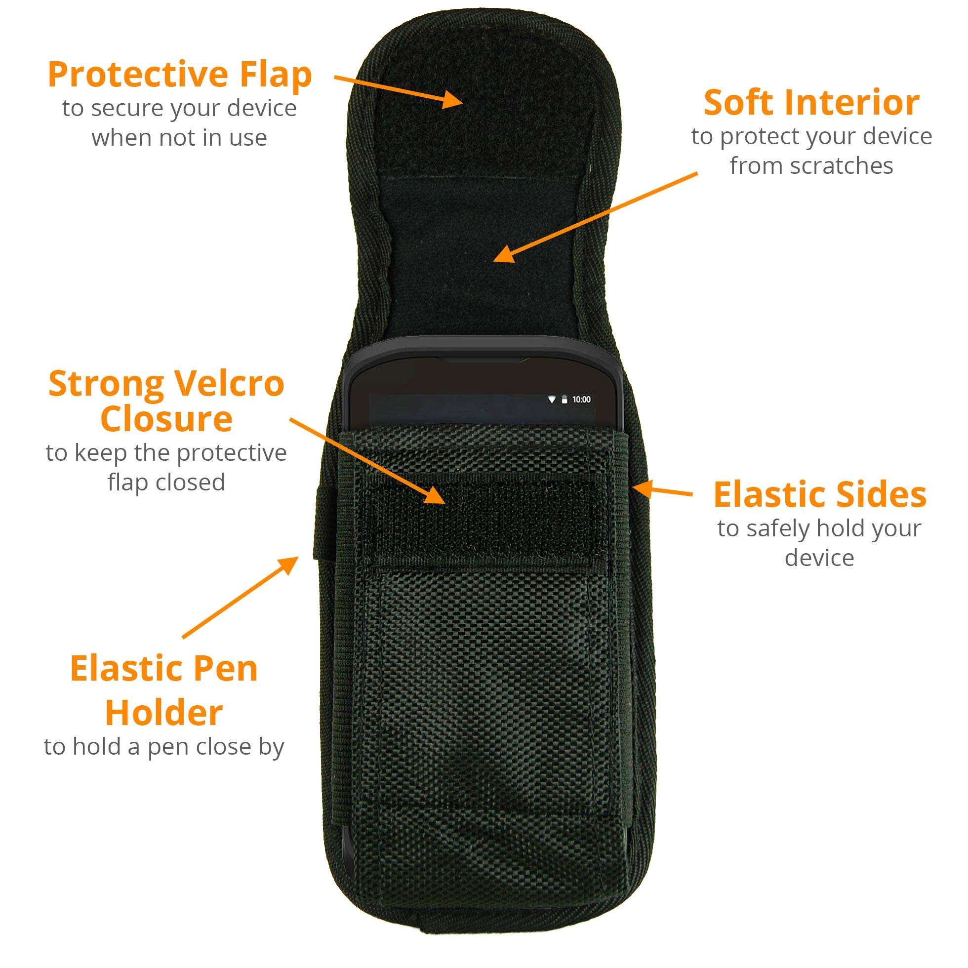 e-Holster Mobile Computer Holster Rugged Scanner Carrying Case for Zebra TC52, TC57, TC20, TC21, TC26 6