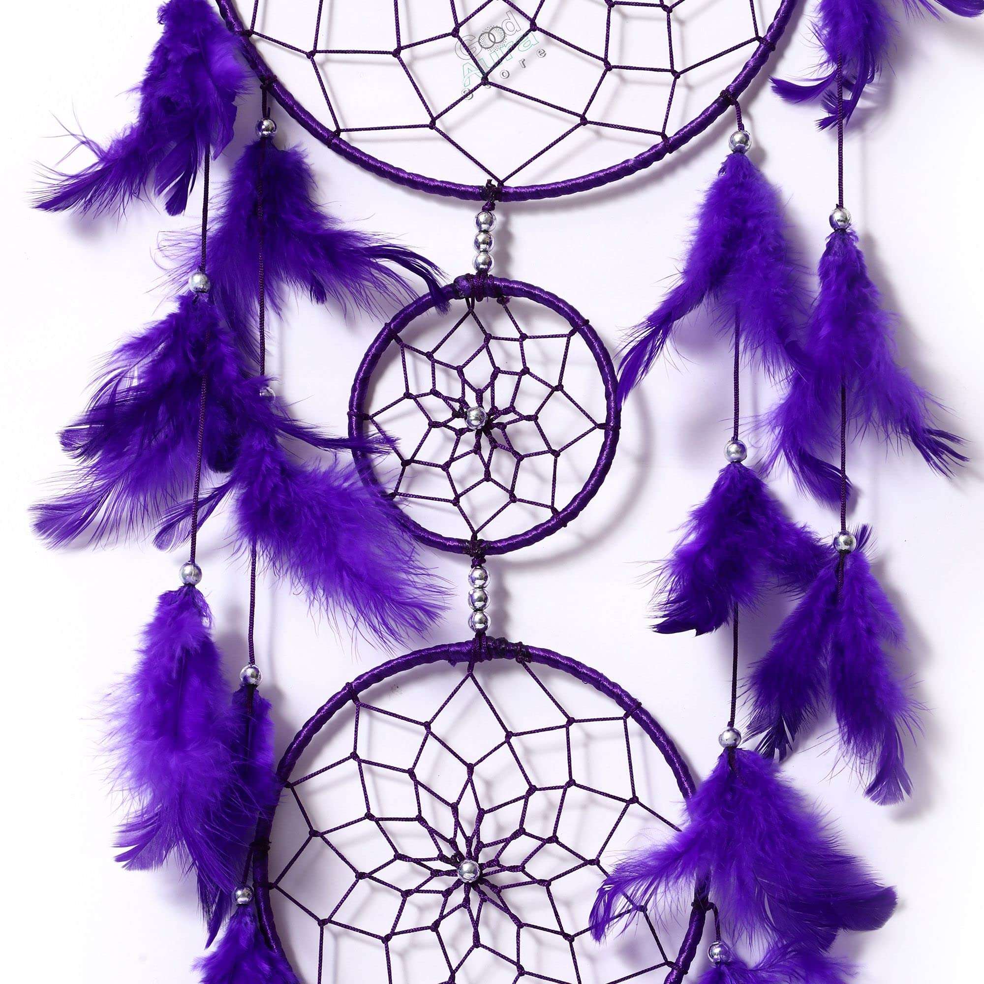 Good Aura Store Dream Catchers for Home Decor, Feather Wall Hangings for Kids Room, Bedroom, Livingroom, Balcony Decorations, Positive Gift Items (Pack of 1, 18LX92Hcm, Navy Blue) 3