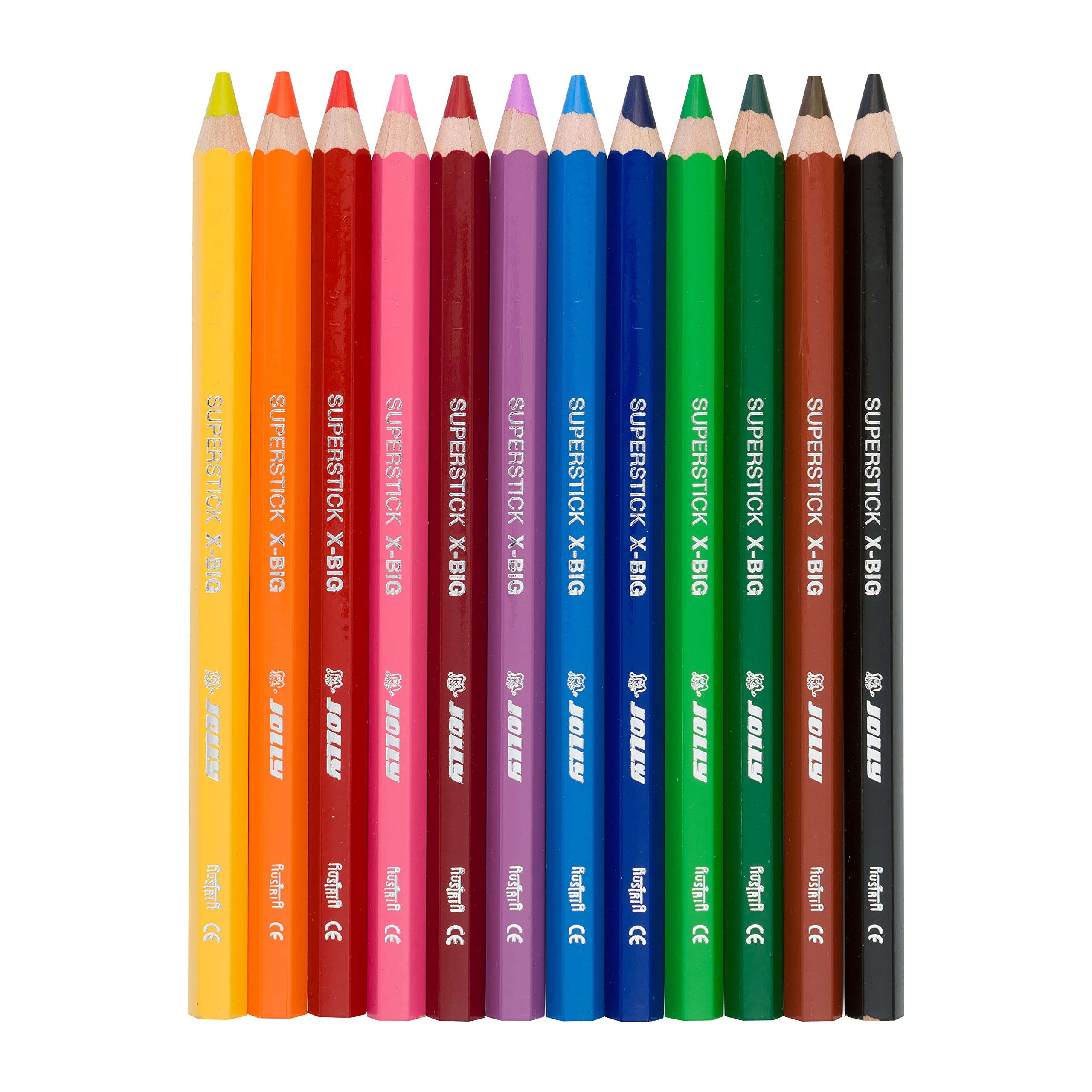 JOLLY X-Big Jumbo Colored Pencils; Set of 12, Perfect for Special Needs, Art Therapy, Pre-School and Early Learners, Multicolor (3099-0001) 4