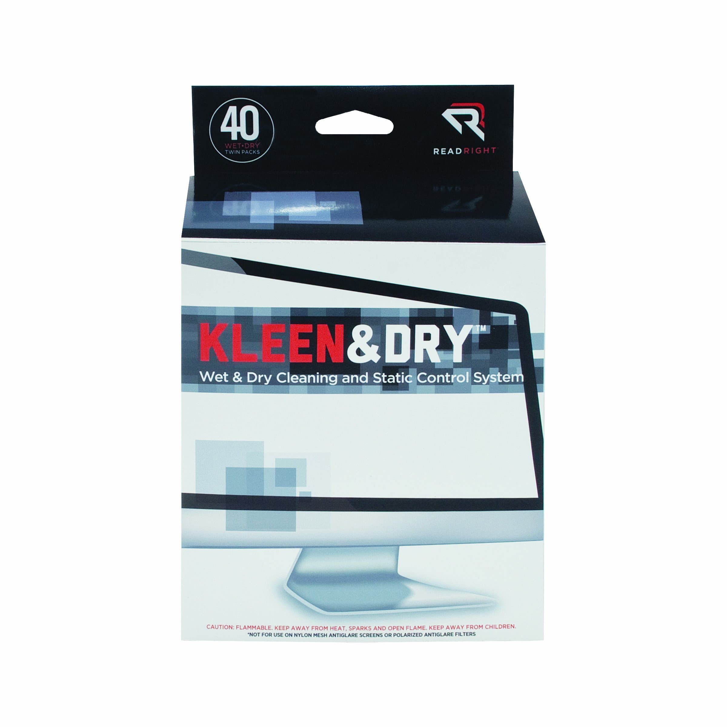 Read Right Kleen and Dry Screen Cleaning Wipes, 40 Twin Wipe Packs per Box (RR1305) 3