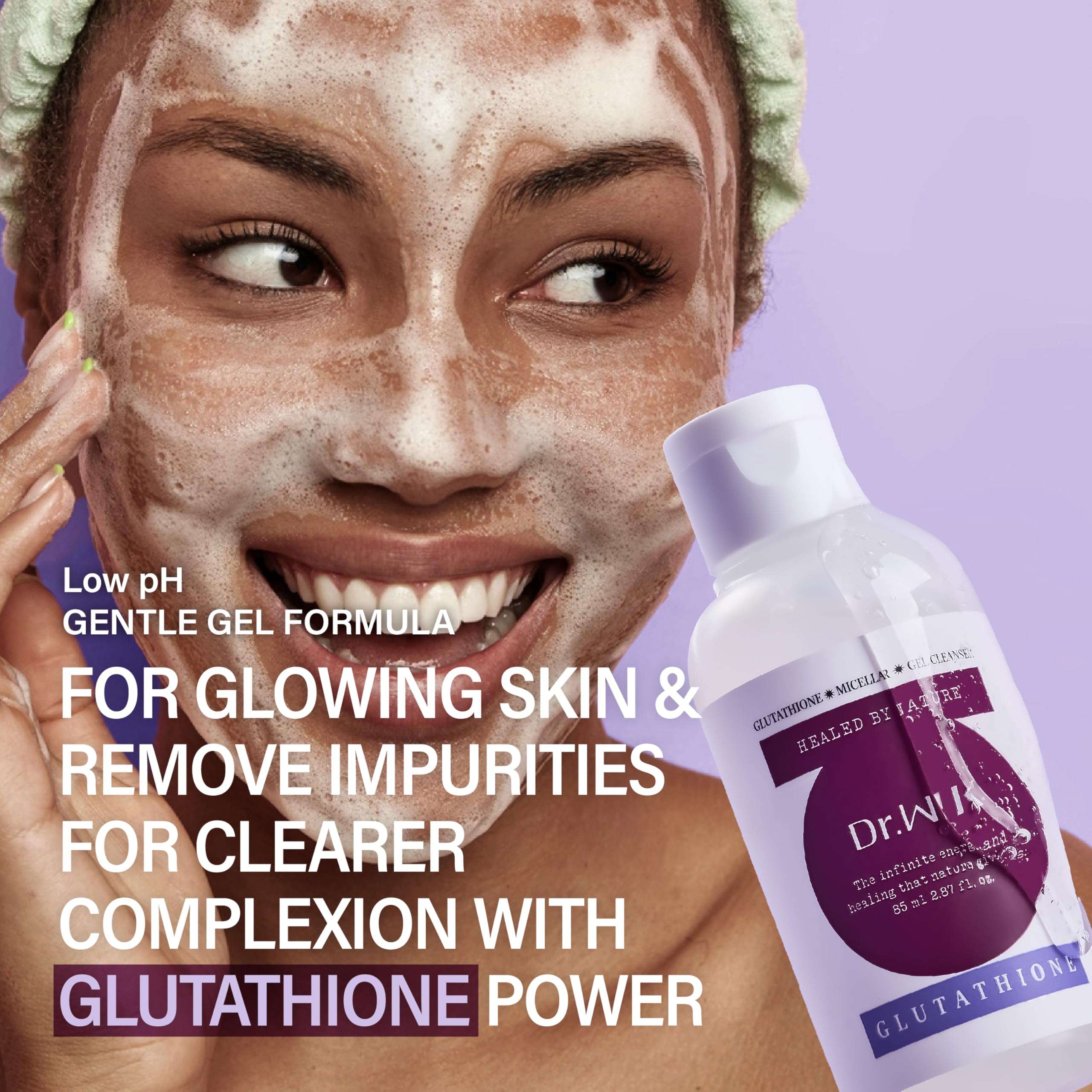 DR. WIK Gluthathione Michellar Gel Facial Cleanser For Sensitive Skin With Hyaluronic acid, Tea Tree And Vitamin | Korean Skin Care Face Wash For Radiant Skin | Hydrating Face Cleanser - 2.87 Fl Oz 3