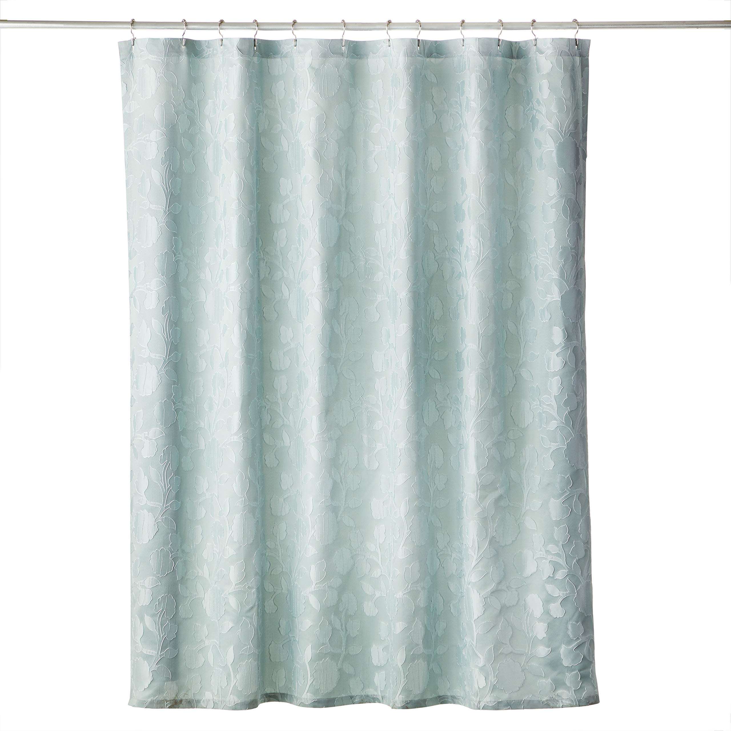 SKL Home Leaf Silhouette Shower Curtain, Aqua 1