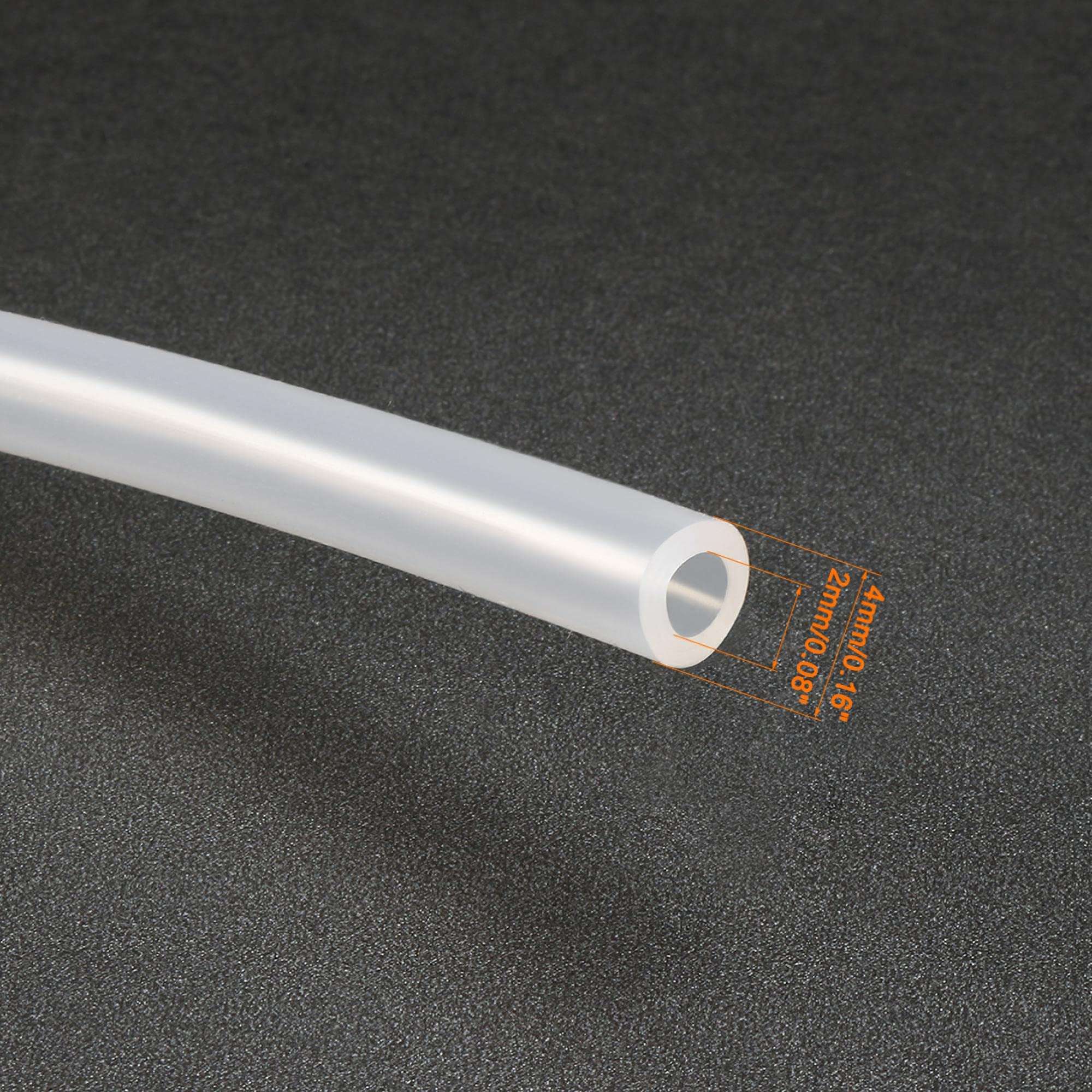 Generic 2mm x 4mm Heat Resistant Translucent Silicone Tube Water Air Pump Hose 4.5M Length 2