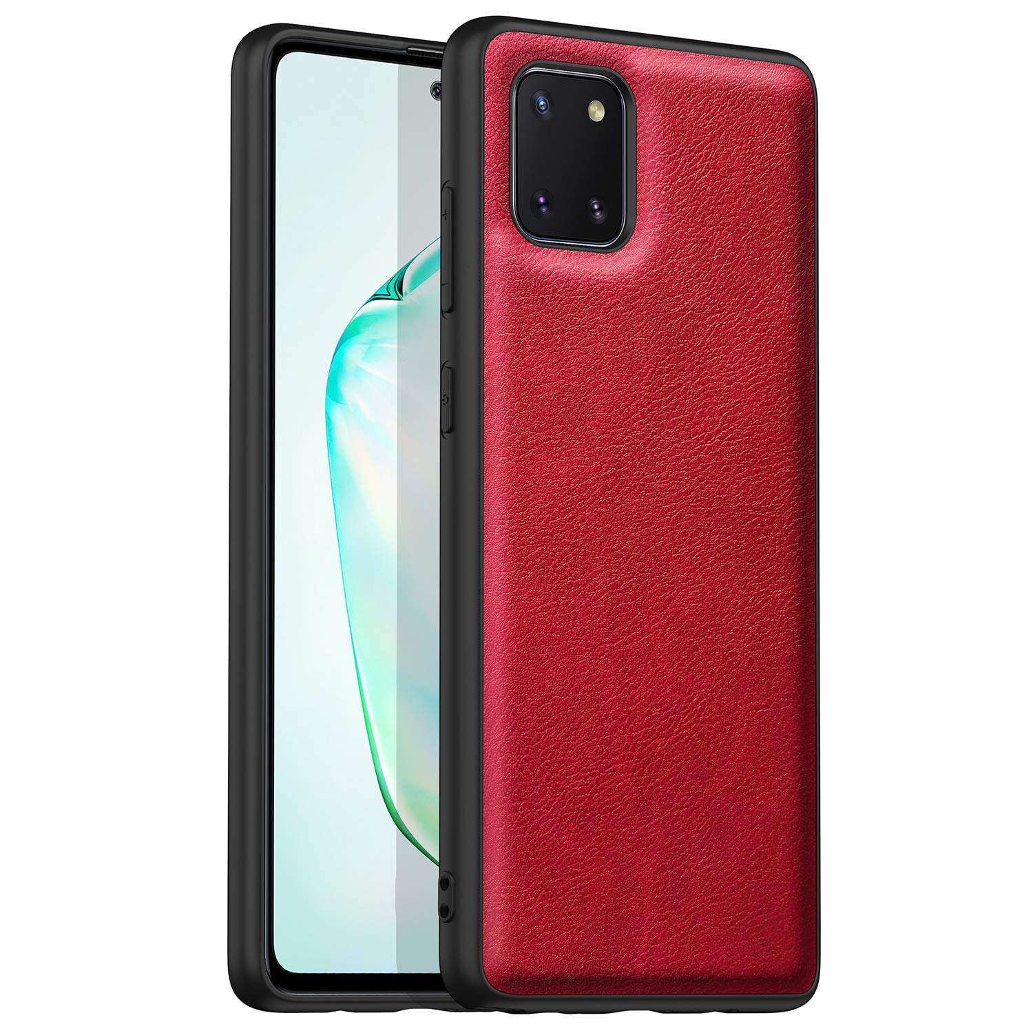Banzn Case for Samsung Galaxy Note 10 Lite, Premium Leather Stylish Elegant Soft Grip Shockproof Anti-Scratch Protection Cover Cases for Samsung Galaxy Note 10 Lite (6.7") 2020 (Red) 1