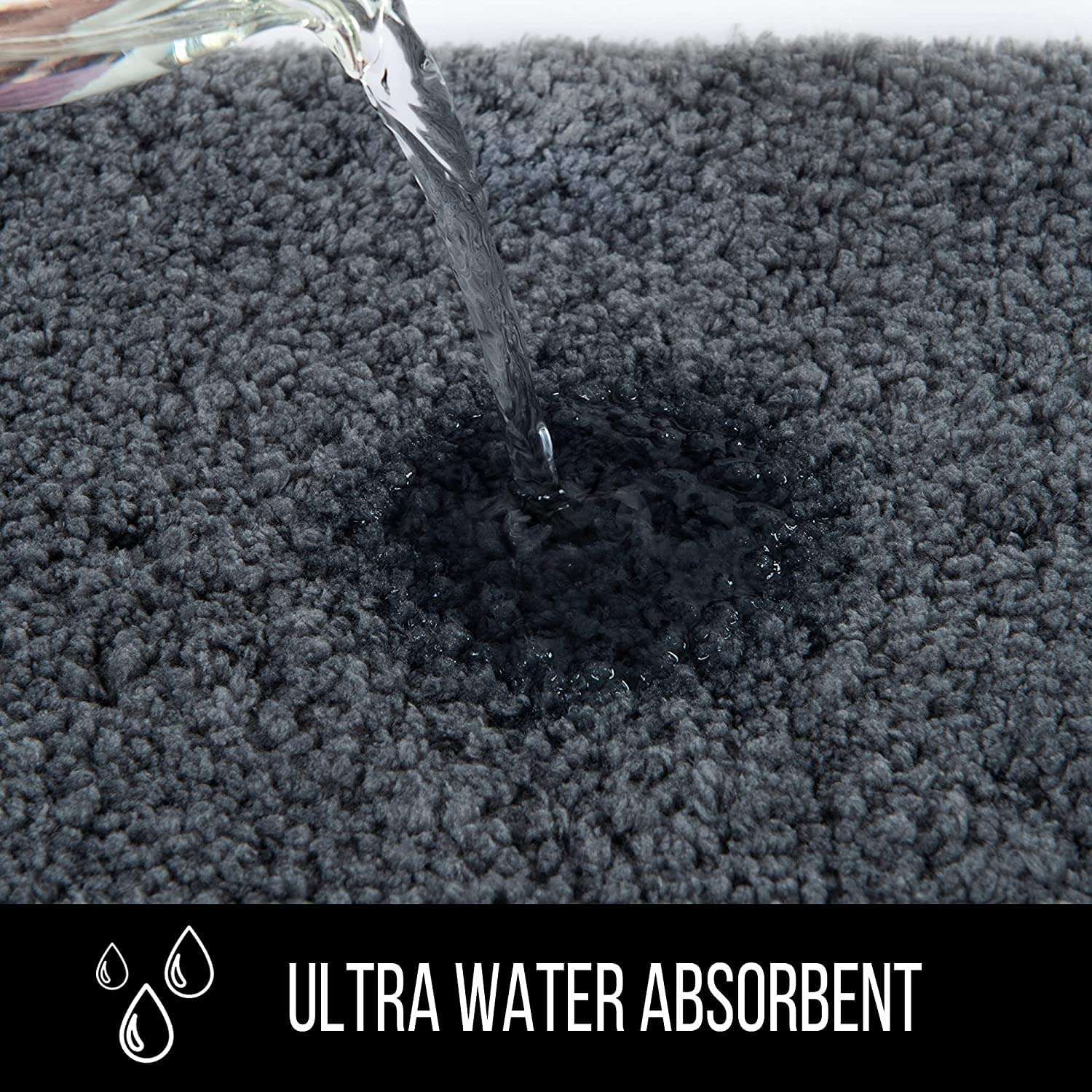 SIWAN | Premium Anti-Slip Microfibre Doormats for Kitchen 60cm x 40cm, Grey Set of 1 Model no. 81 4