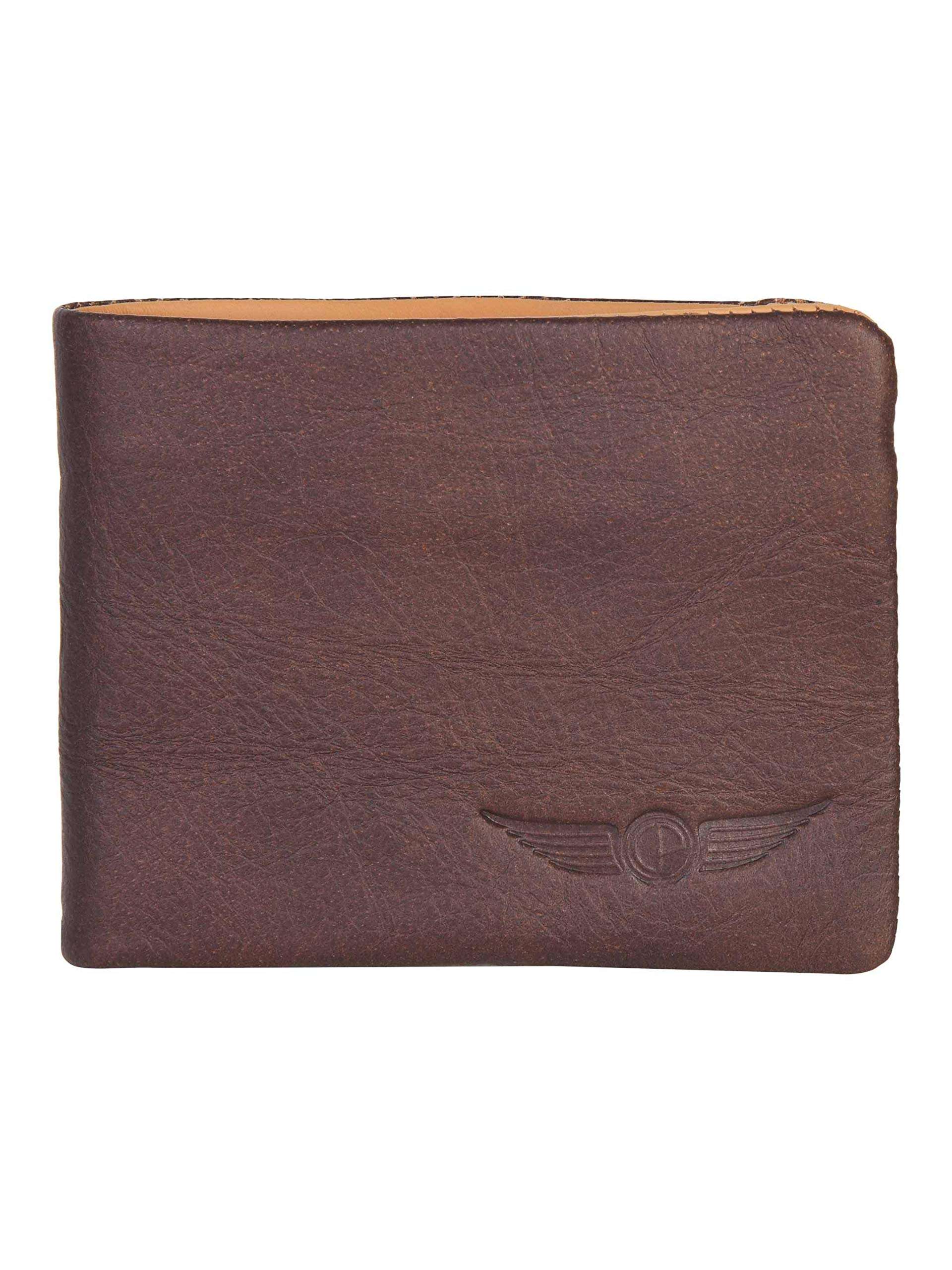 CHRISTOPOLO® Men's Coffee Brown Solid Leather Wallet (CPMW_406_2_IMP_BR) 1