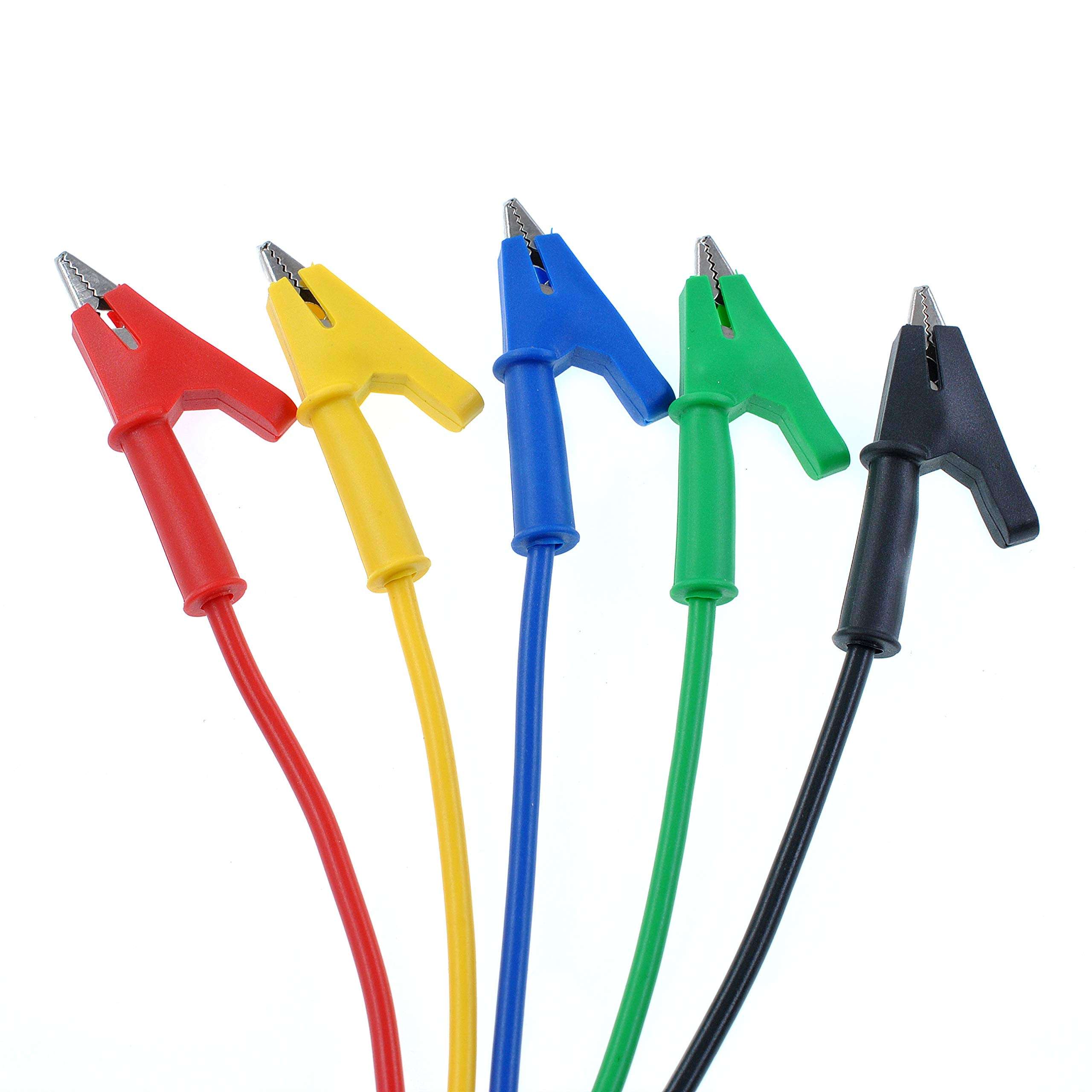 Oiyagai 5 Colors 4mm Alligator Clip Test Leads, 1M Dual End, 15A 1000V Multimeter Test Wires for Lab, Electrical Projects, DIY Electronics 3