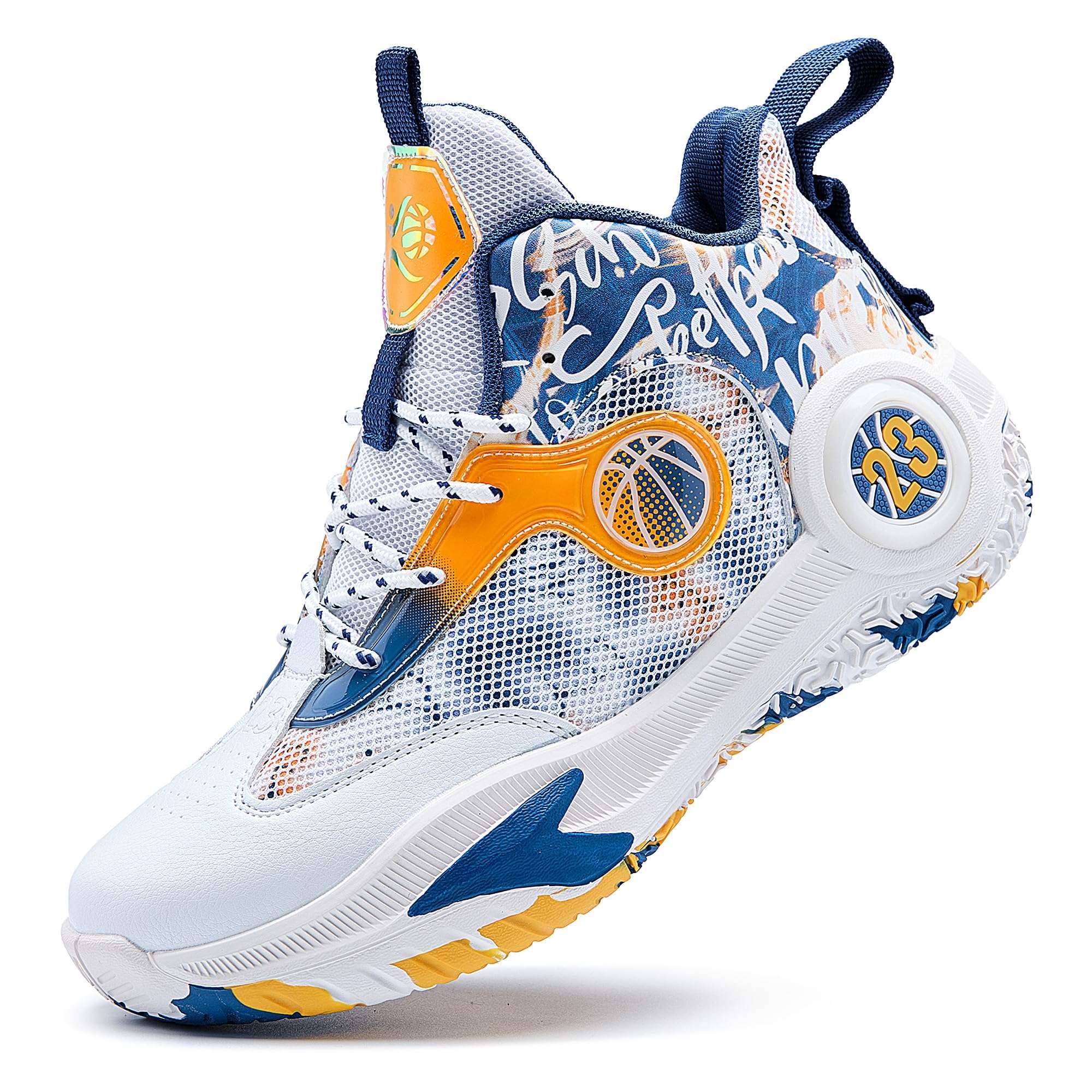 Promenie Men Basketball Shoes Lightweight Breathable Outdoor Sports Shoes Fashion Anti Slip Cushioning Training Sneakers Navy Size 8.5 1