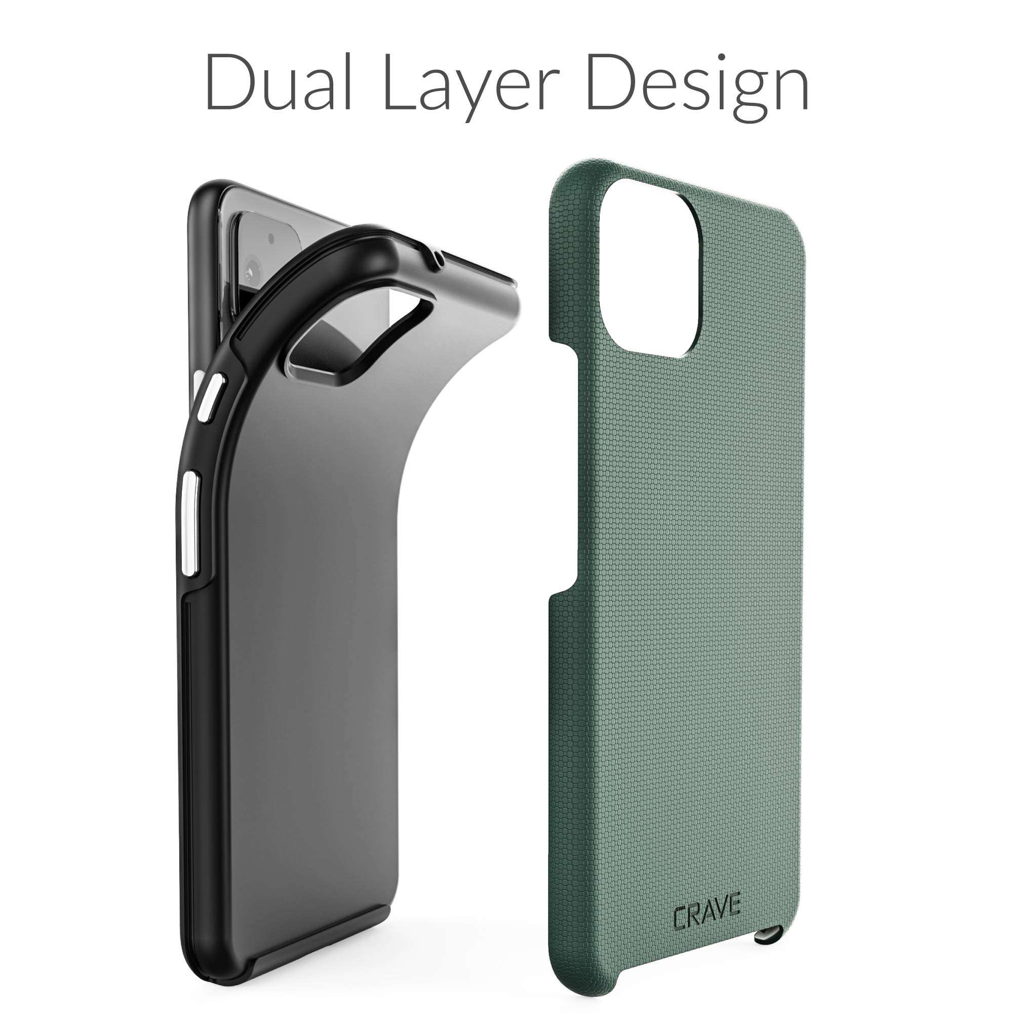 Crave Dual Guard for Google Pixel 4 XL Case, Shockproof Protection Dual Layer Case for Google Pixel 4 XL - Forest Green 5
