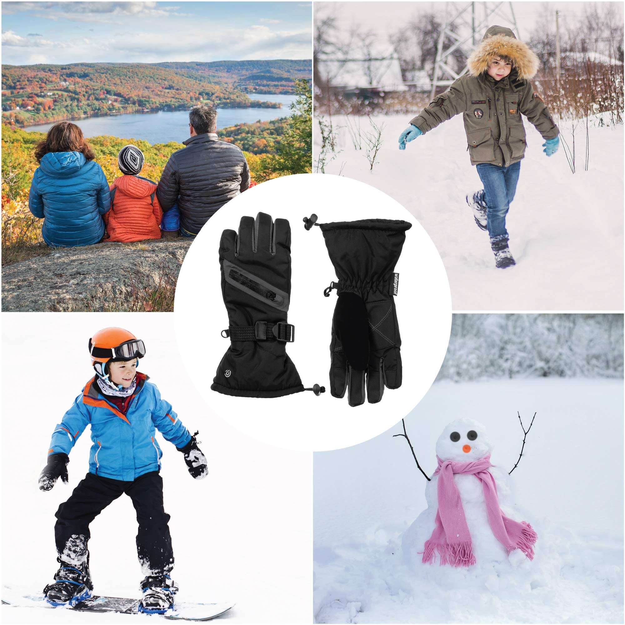 C9 Champion unisex child C129a Cold Weather Gloves, Black, Boys 4 7 US 4