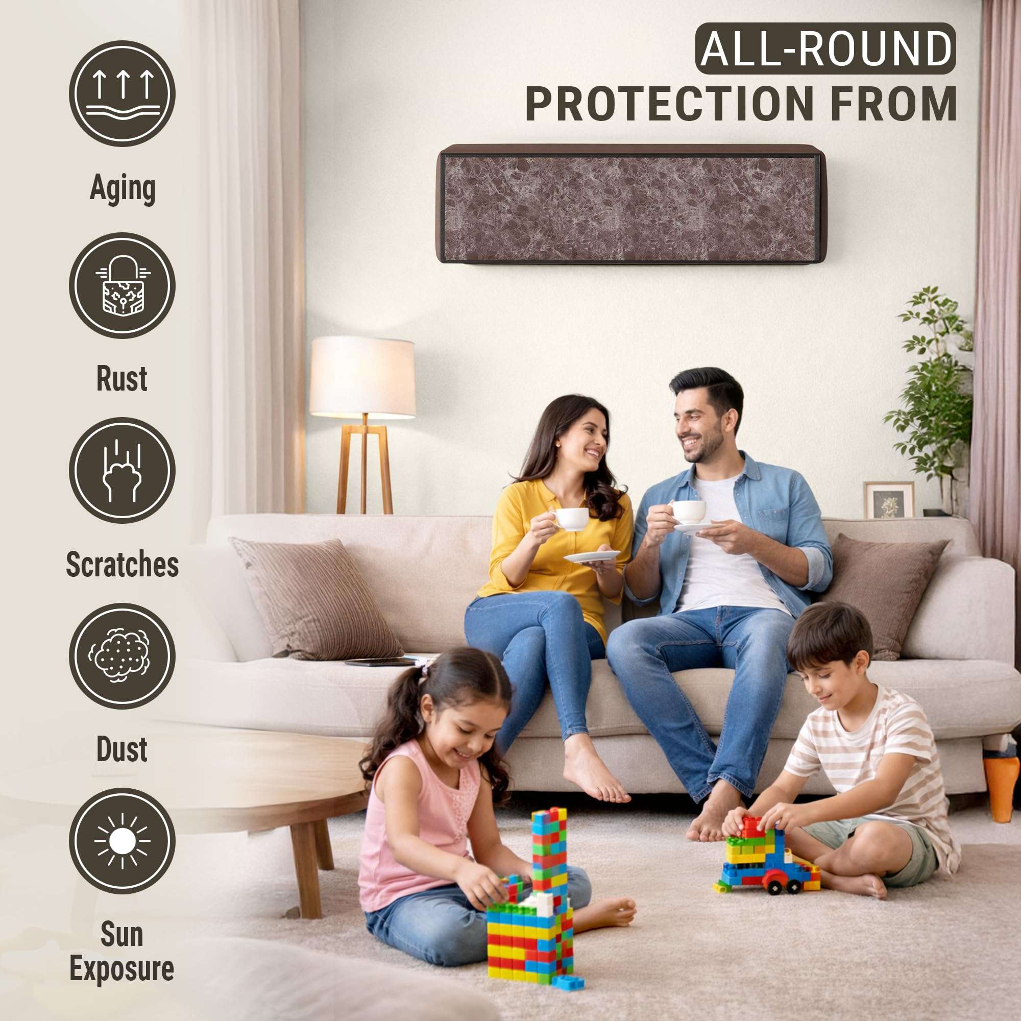 Robustt 1.5 Ton Split AC Cover for Indoor and Outdoor Unit | Waterproof & Dustproof AC Covers with Sun Exposure and Rust Protection 3