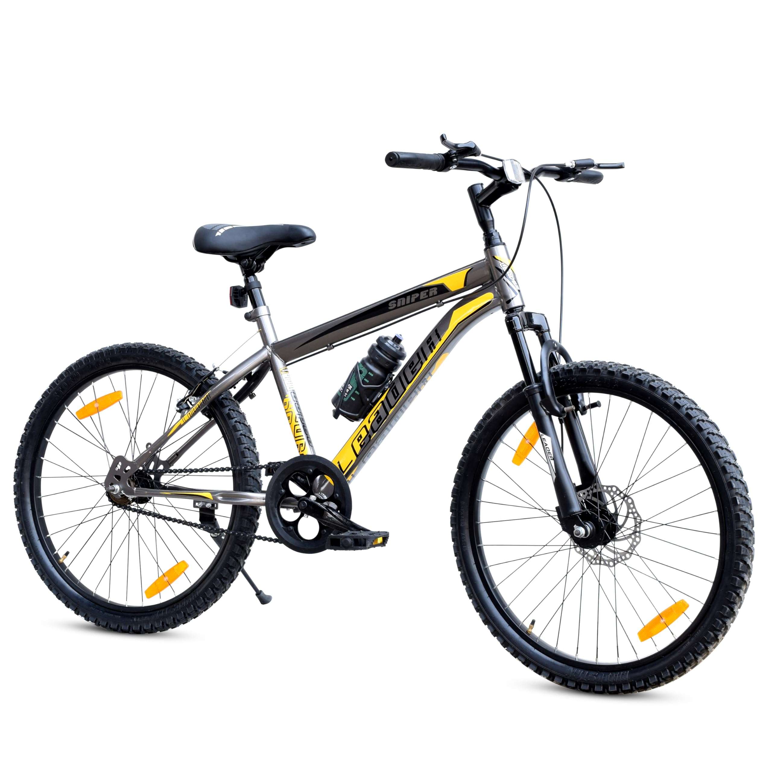 Leader Women Sniper MTB 24T Mountain Bicycle - Single Speed - Ideal for 9-14 Years Age, Grey, Rigid, 16 Inches 1