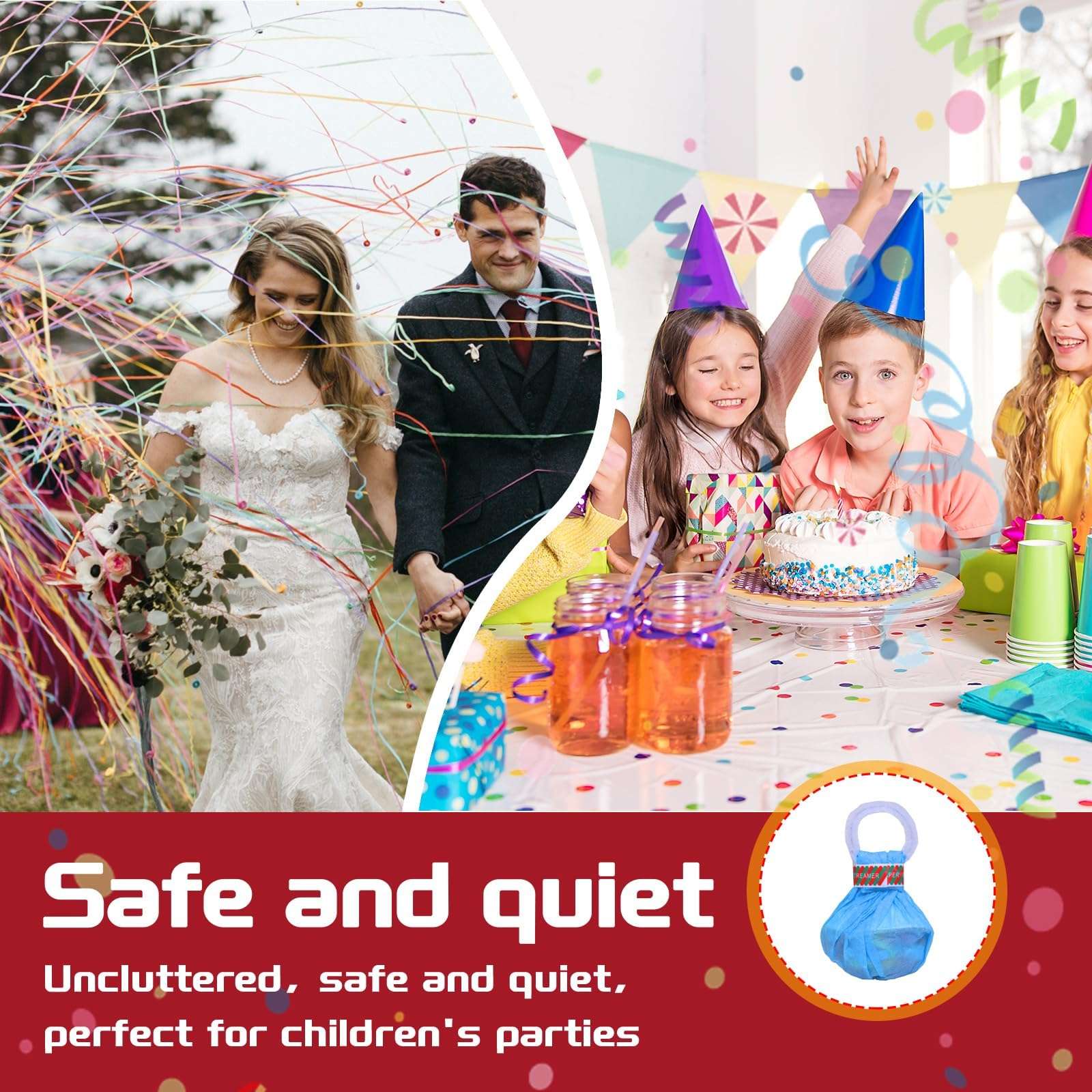 20Pcs Confetti Streamers, Colorful Party Decorations, Hand Throw Streamers for Wedding Send-Offs, Birthday Party Entrances, Photo Shoot Backdrops, 15-Head Multicolor Confetti (multicolor（24pcs）) 3