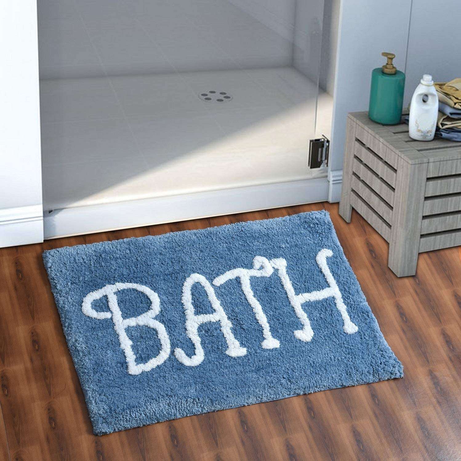 AEROHAVEN Modern Anti Slip Bathmat (Aqua, Microfiber, 50 cm x 80 cm) 1