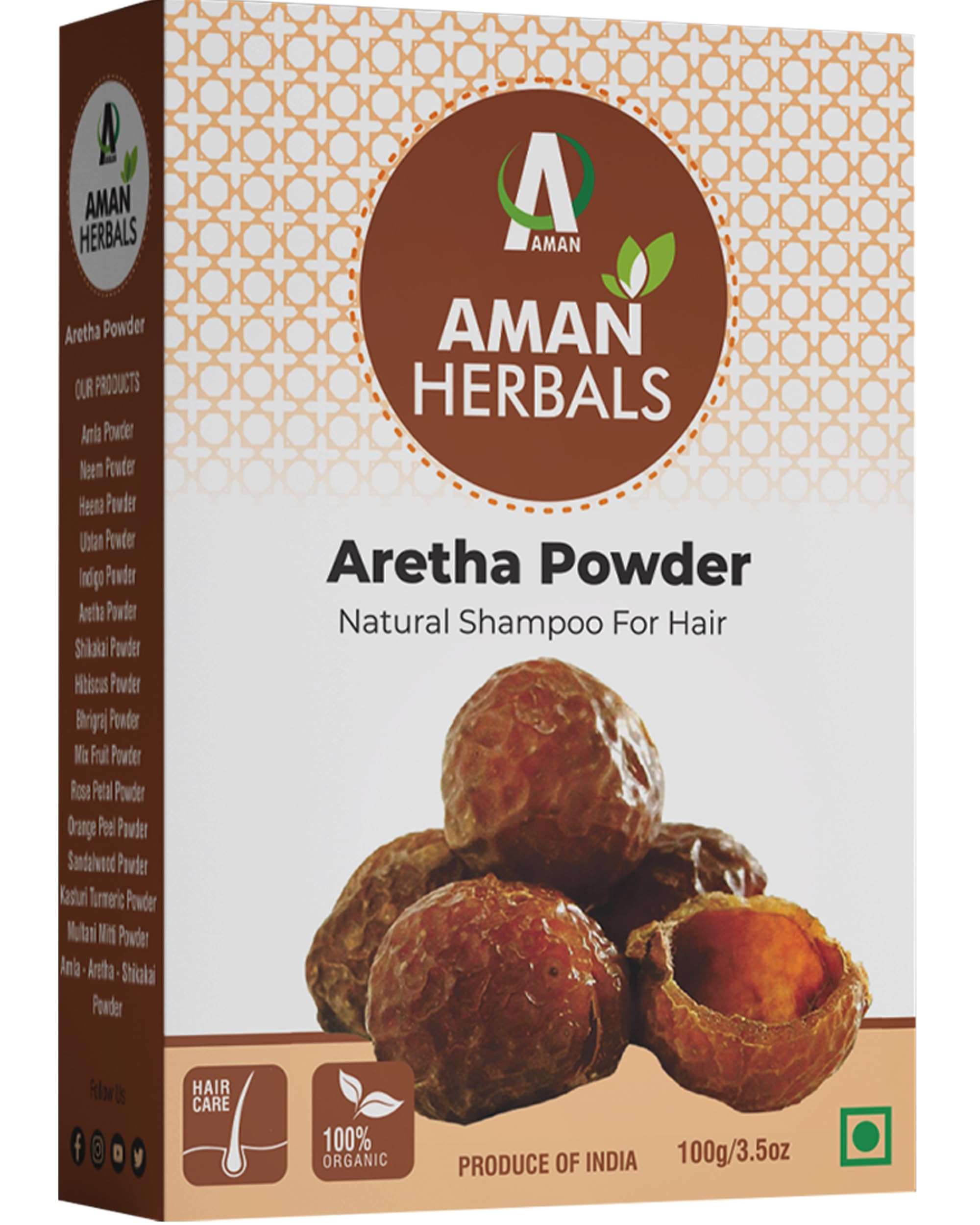 AMAN HERBALS - 100% Pure Reetha Powder - Natural Hair Cleanser, Non-GMO, Chemical-Free, Ideal for Hair Care and Skin Care 1