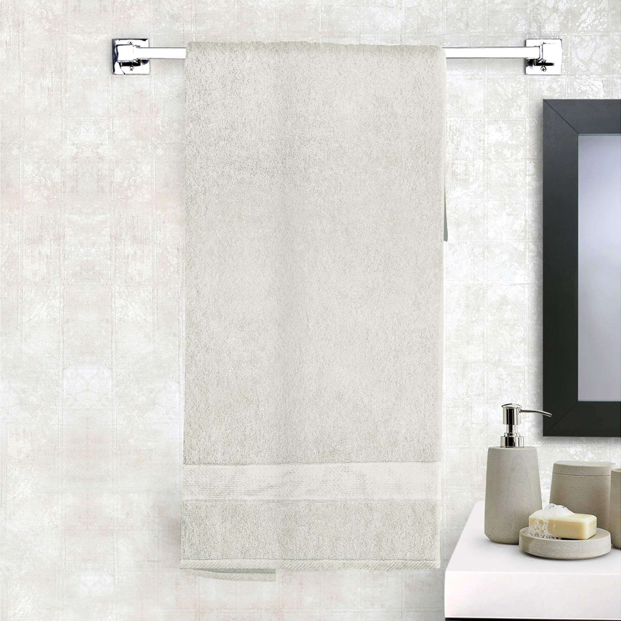 Story@Home Luxurious 600 GSM 100% Ring Spun Cotton - Quick Dry, Highly Absorbent, Antibacterial, Premium & Ultra Soft Feel Bath Towels, Perfect for Daily Use (1-Pack) (Light Grey) 2