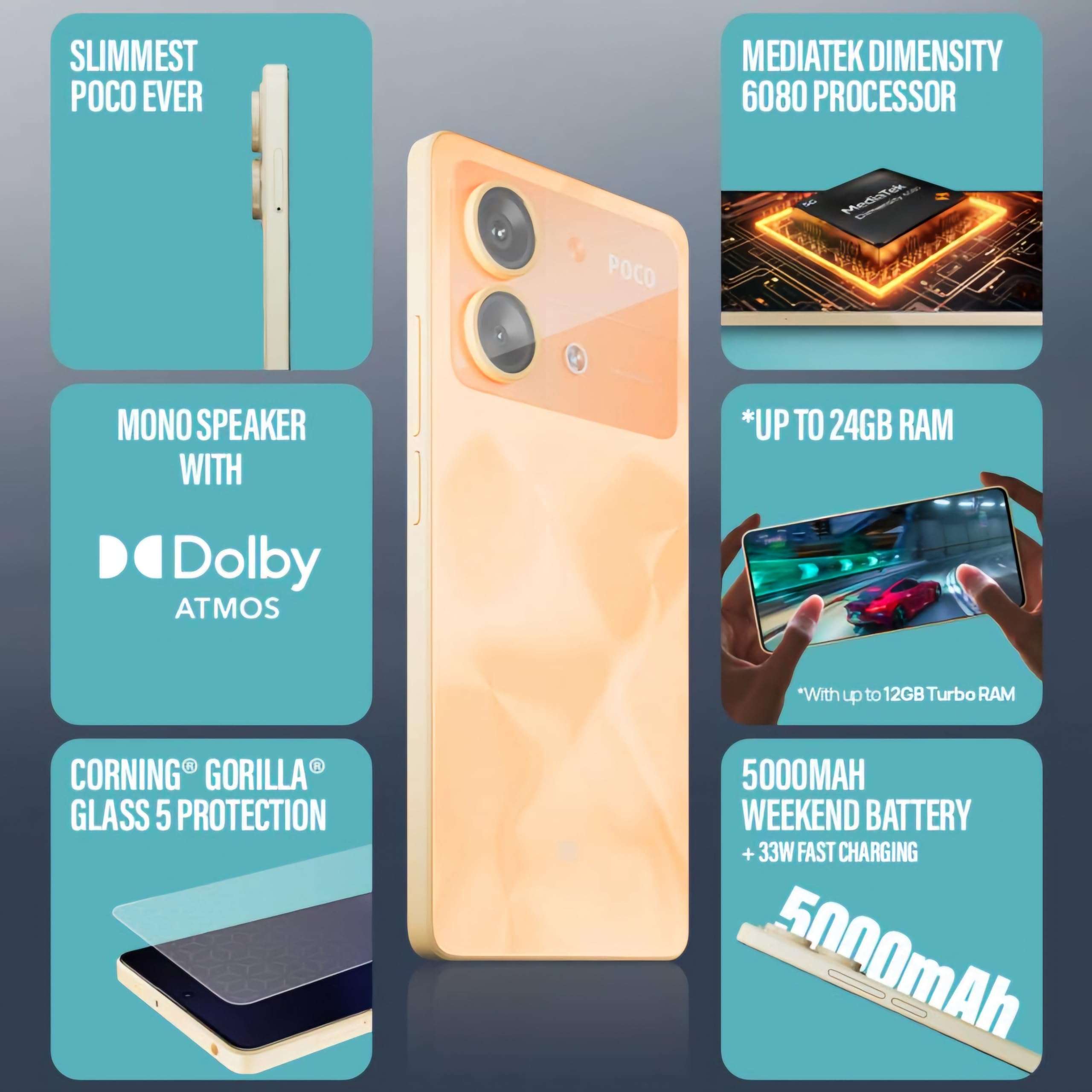 POCO X6 Neo 5G (Martin Orange, 8GB RAM, 128GB Storage) 2