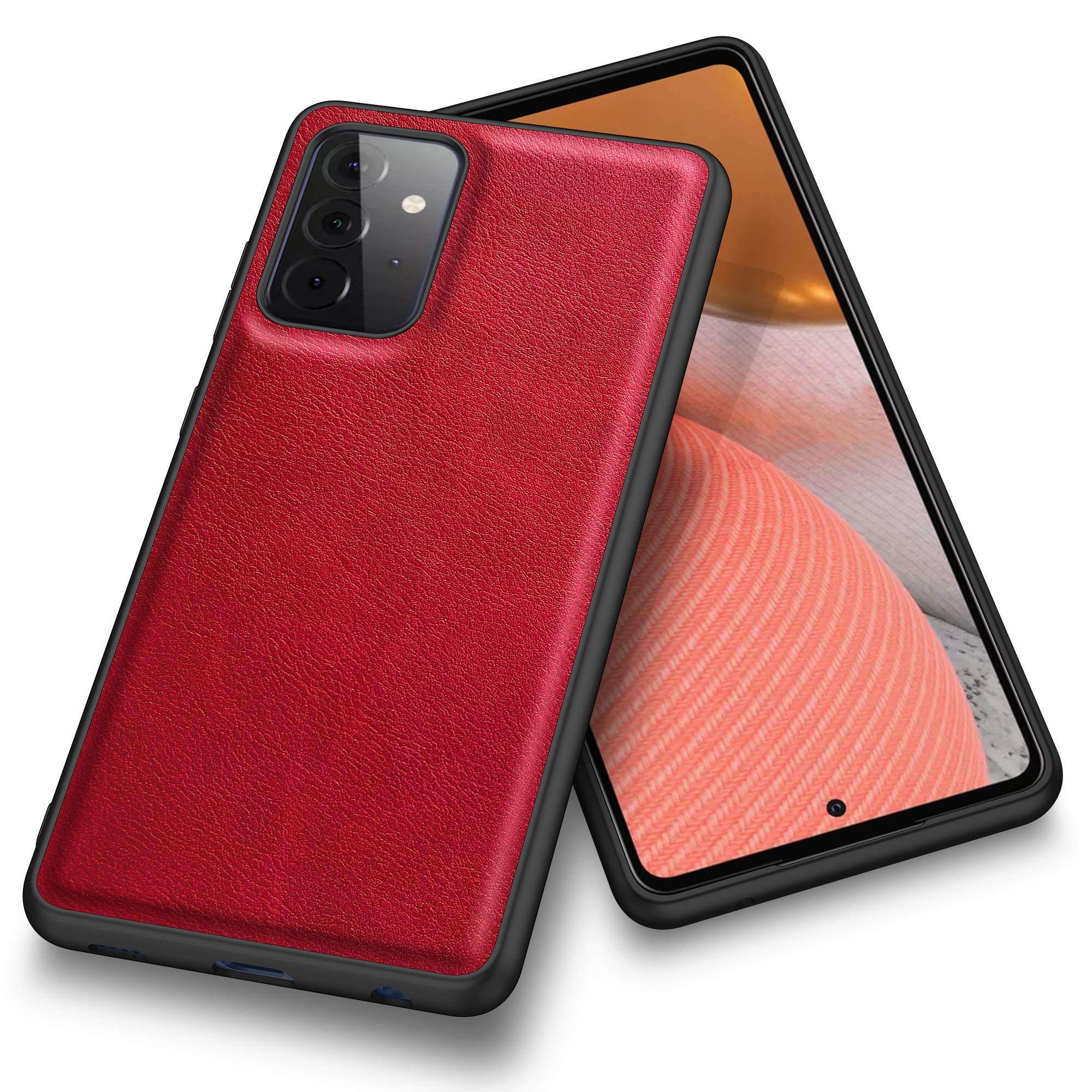 kqimi Compatible Case for Samsung Galaxy A52 5G Case, Premium Leather Slim Stylish Soft Grip Shockproof Anti-Scratch Protection Cover Cases for Galaxy A52 5G Case(6.5") 2021 (Red) 1