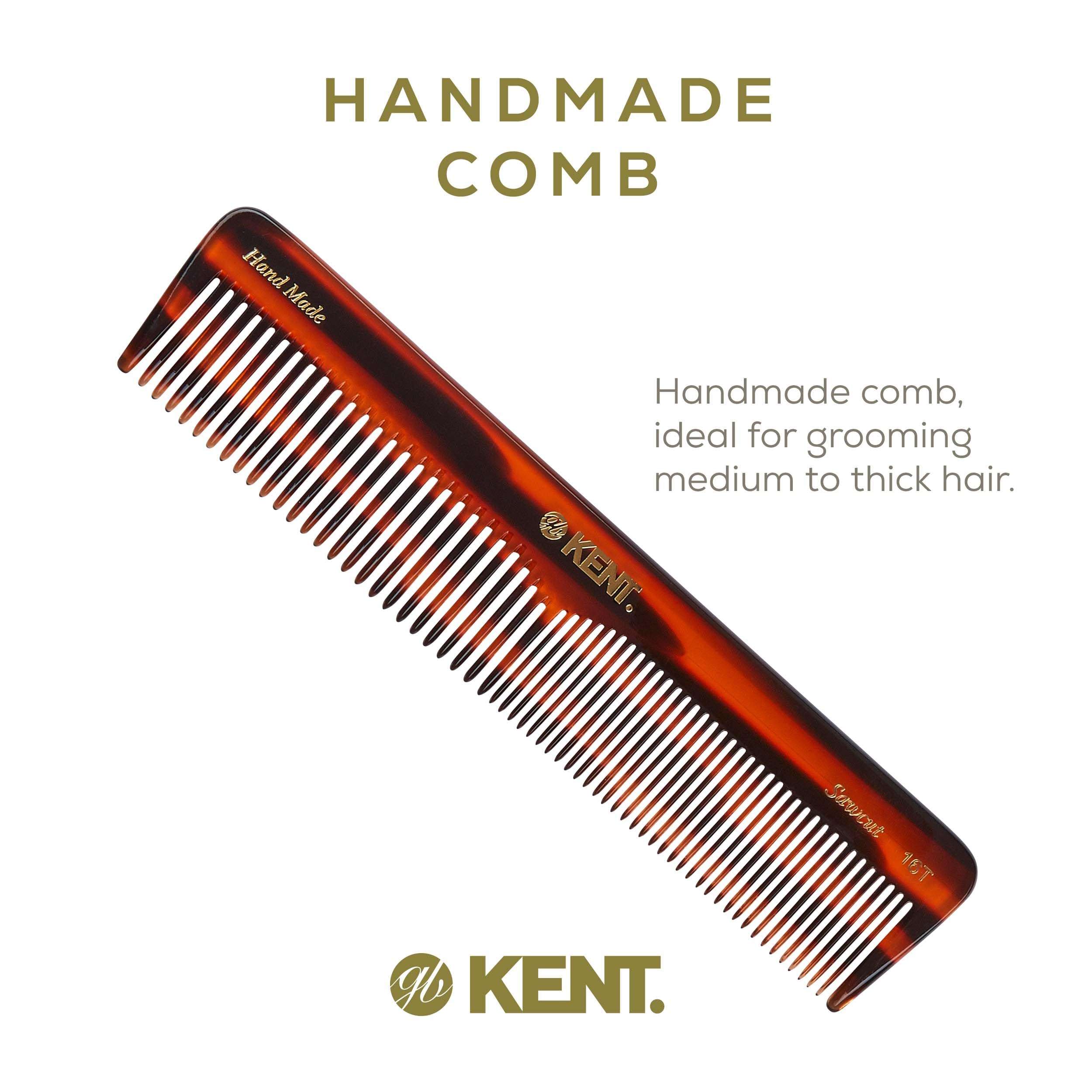 Kent 16T Fine Tooth Comb and Wide Tooth Comb Straightener Comb/Beard Comb and Hair Comb/Mens Hair Comb, Mustache Comb, and Comb for Women/Hair Styling and Detangling Comb/Detangler Comb 4