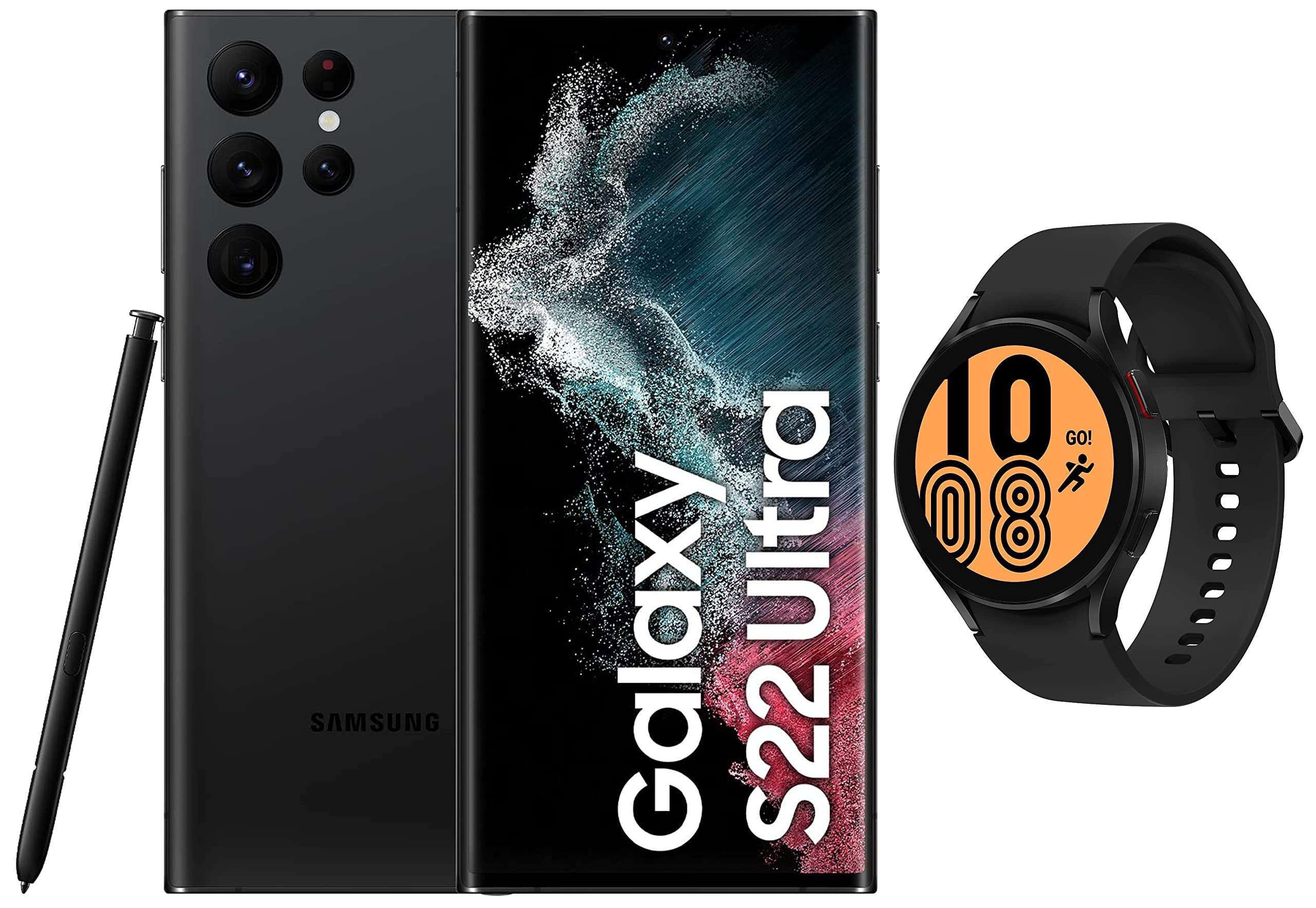 Samsung Galaxy S22 Ultra 5G (Phantom Black, 12GB, 512GB Storage) + Samsung Galaxy Watch4