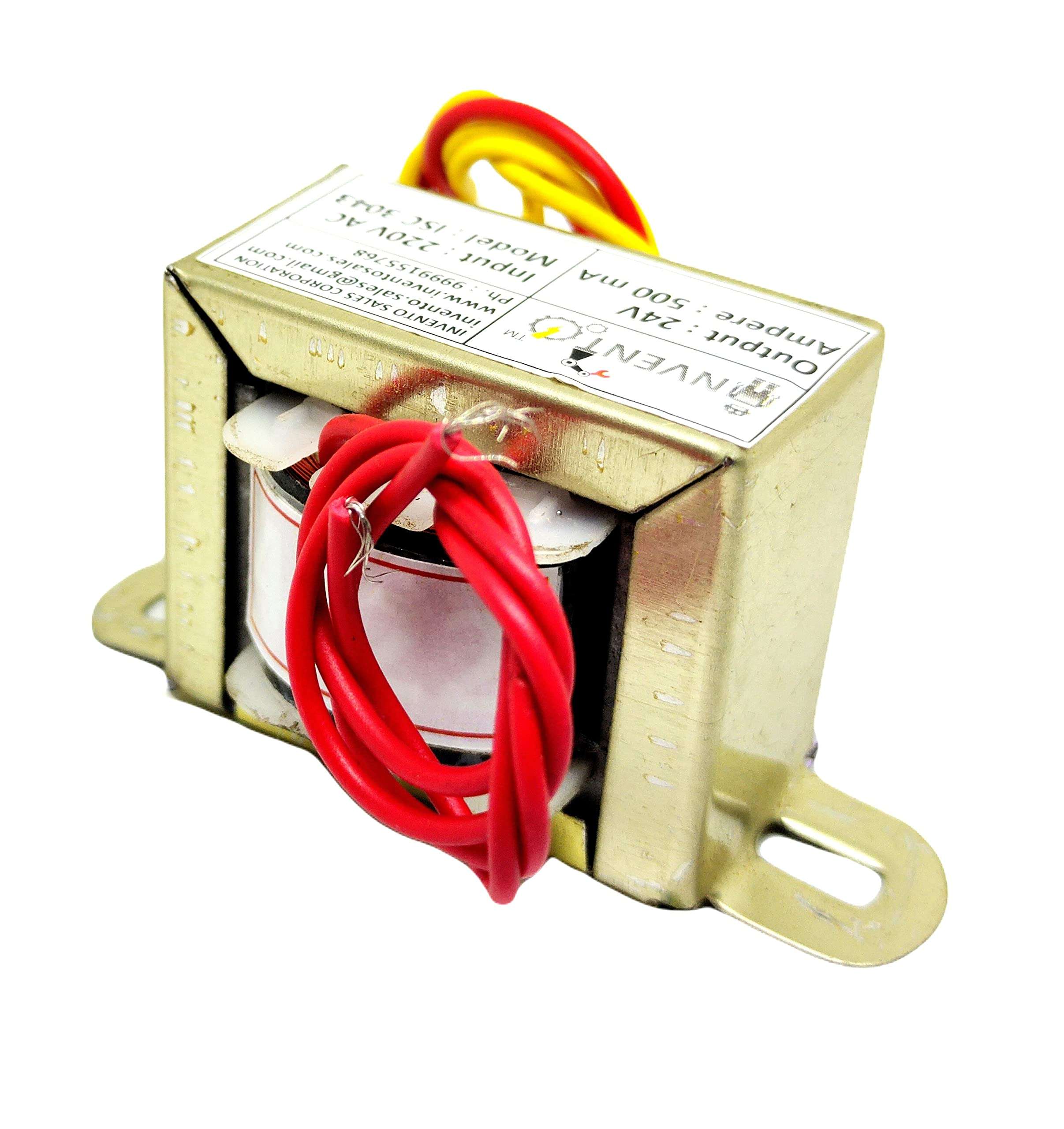 INVENTO 8Pcs 24V 0.5A 500mA 24-0-24 Transformer Copper Winding 220V AC to 24V AC Step Down Power Supply For DIY Projects 4