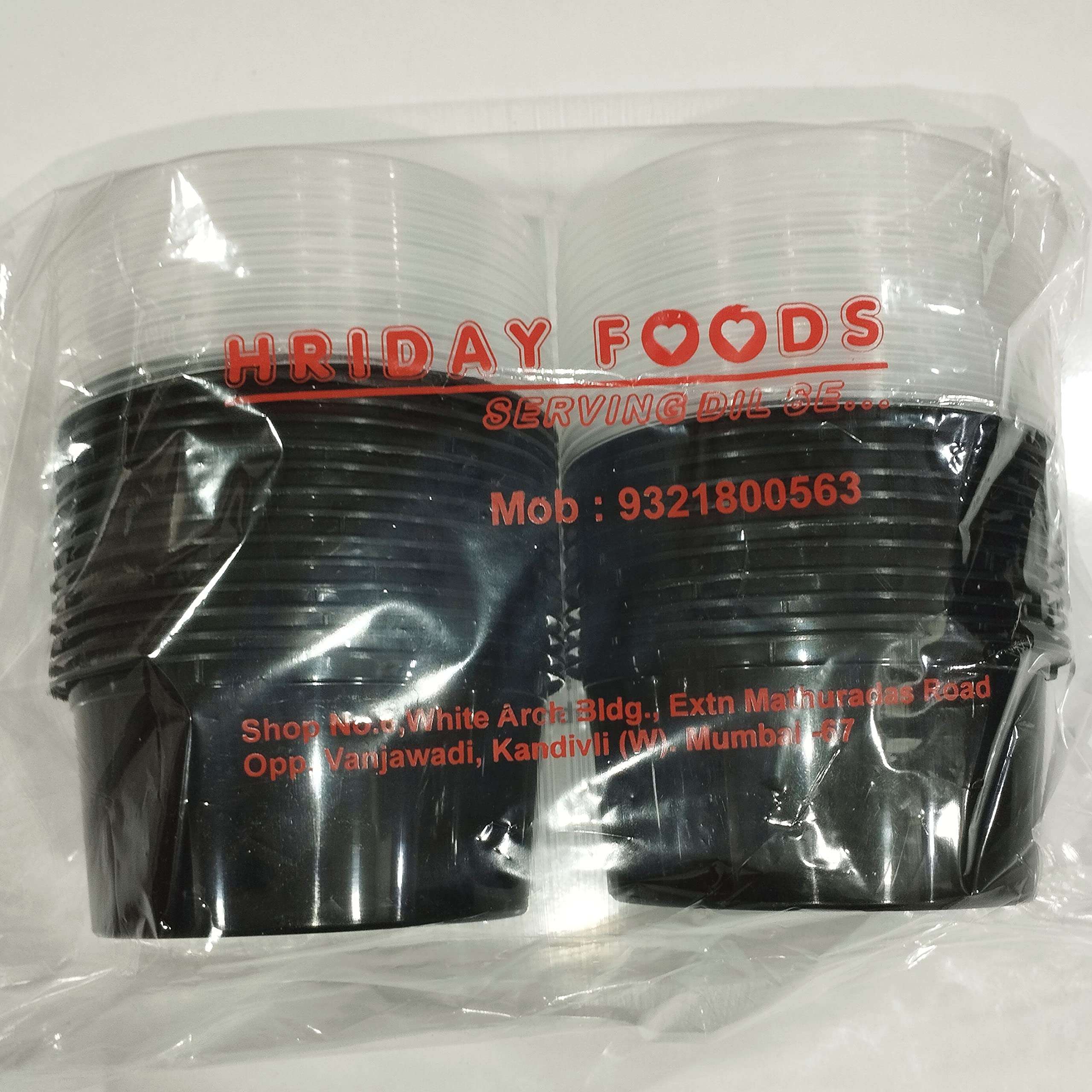 Hriday Foods 300 ml Black Round Container with Air Tight Transparent Lid : Set of 25 - Microwave Safe, Kitchen Storage, Reusable Plastic containers for Food delivery, Fridge Storage 6