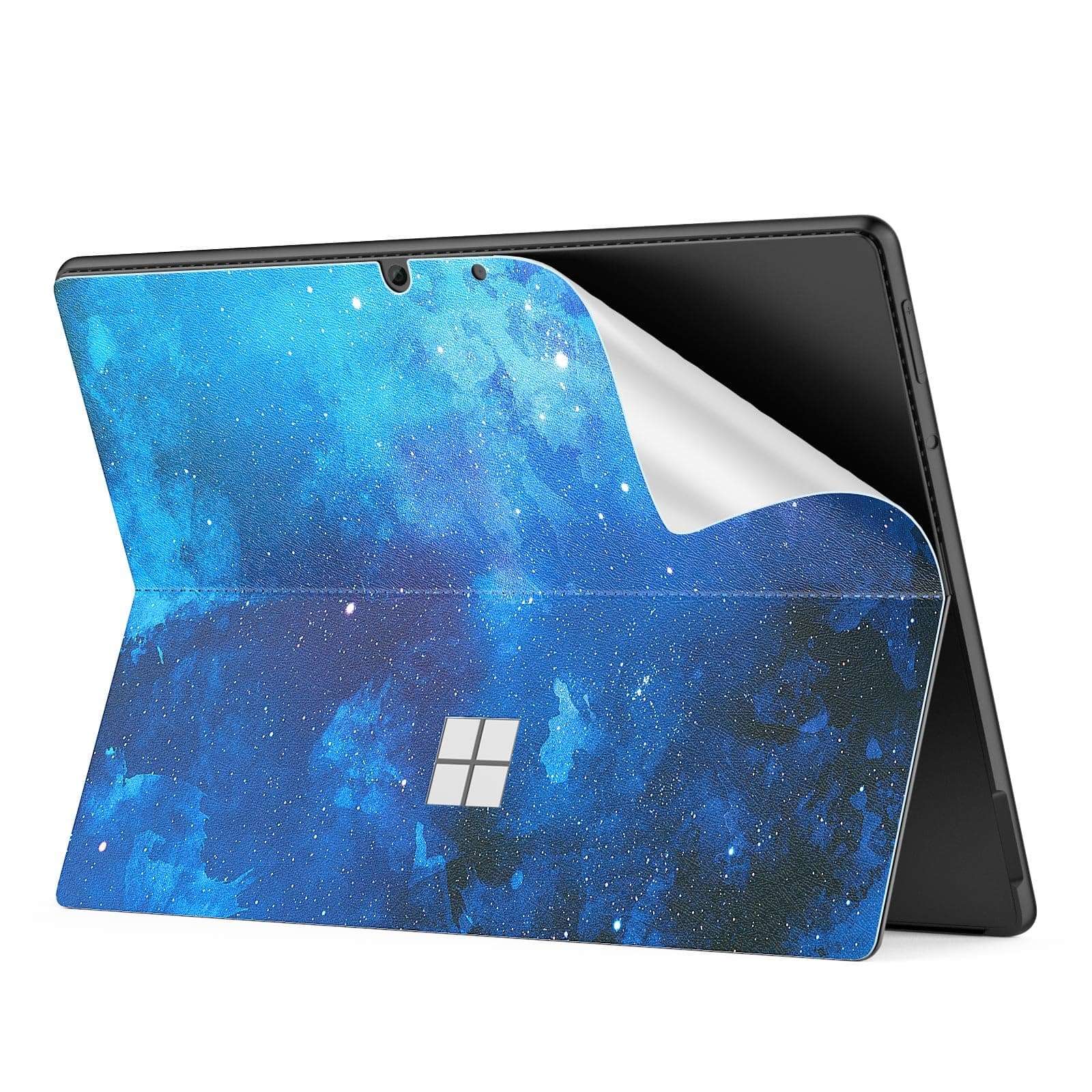 MoKo Tablet Back Skin Stick Decal for Microsoft Surface Pro 9 2022 / Pro 8 2021 Release Tablet - 13 Inch, PU Leather Protective Decal Body Skin Cover for Surface Pro 9/8 13", BlueStarrySky 1