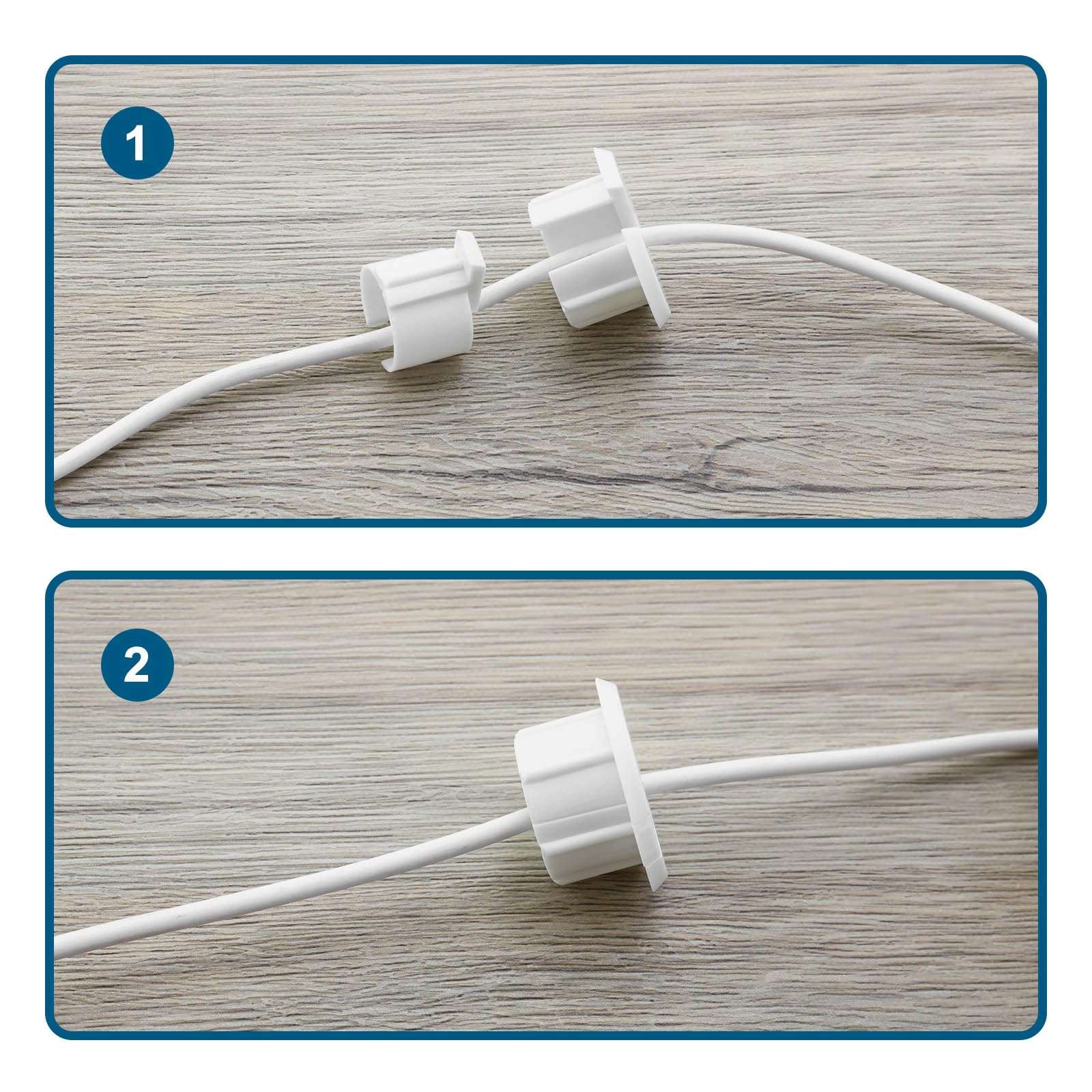 Create idea 4PCS 1-Inch Wall Hole Feed-Through Cable Bushing Plastic for Starlink Ethernet Cable Grommet Furniture Wire Holes Network Cable Fixed Carder (White) 4