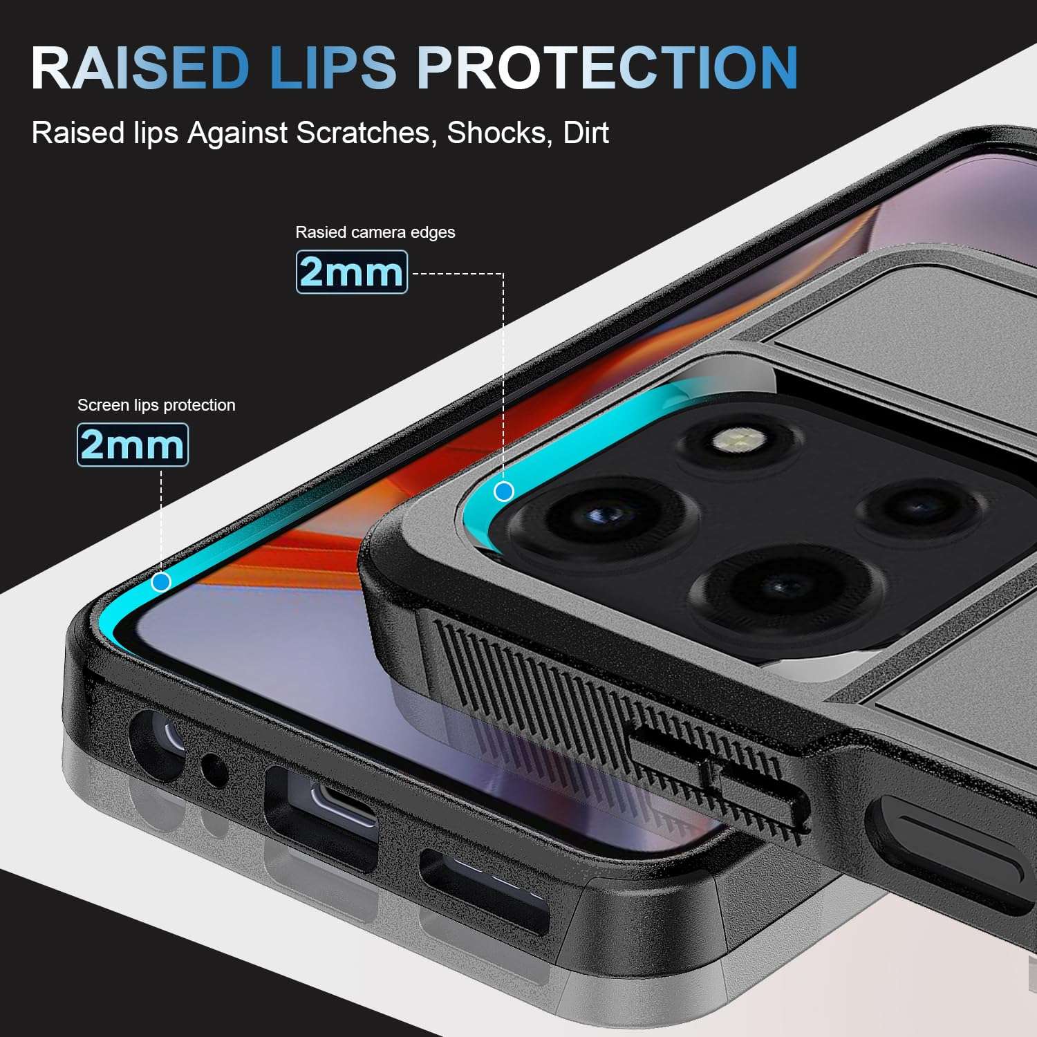 for Motorola Moto G Power 5G 2025 Case with Tempered Glass Screen Protector Heavy Duty Drop Protection,Full Body Rugged Shockproof Protective Phone Cover Military Bumper Tough, Black Matte 3