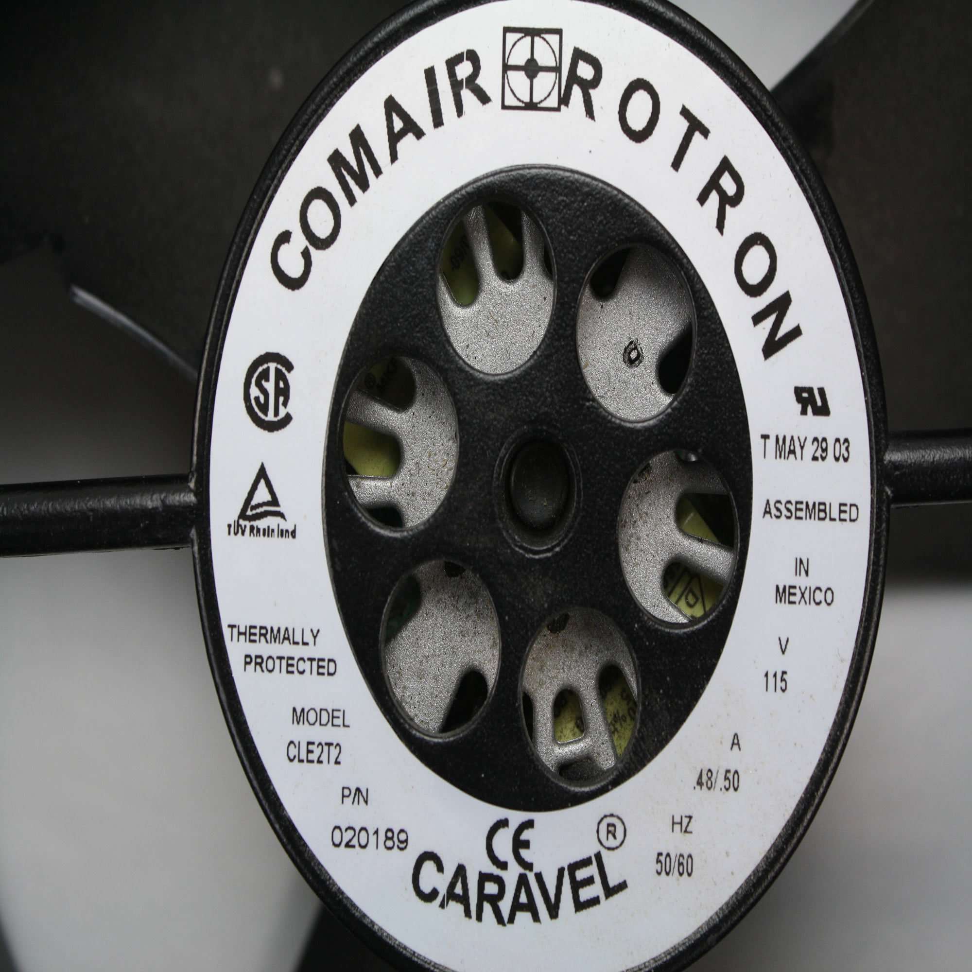 Middle Atlantic Comair Rotron 020189 CLE2T2 10" Caravel AC 115v Cooling Fan, Black (MAFAN-10) 4