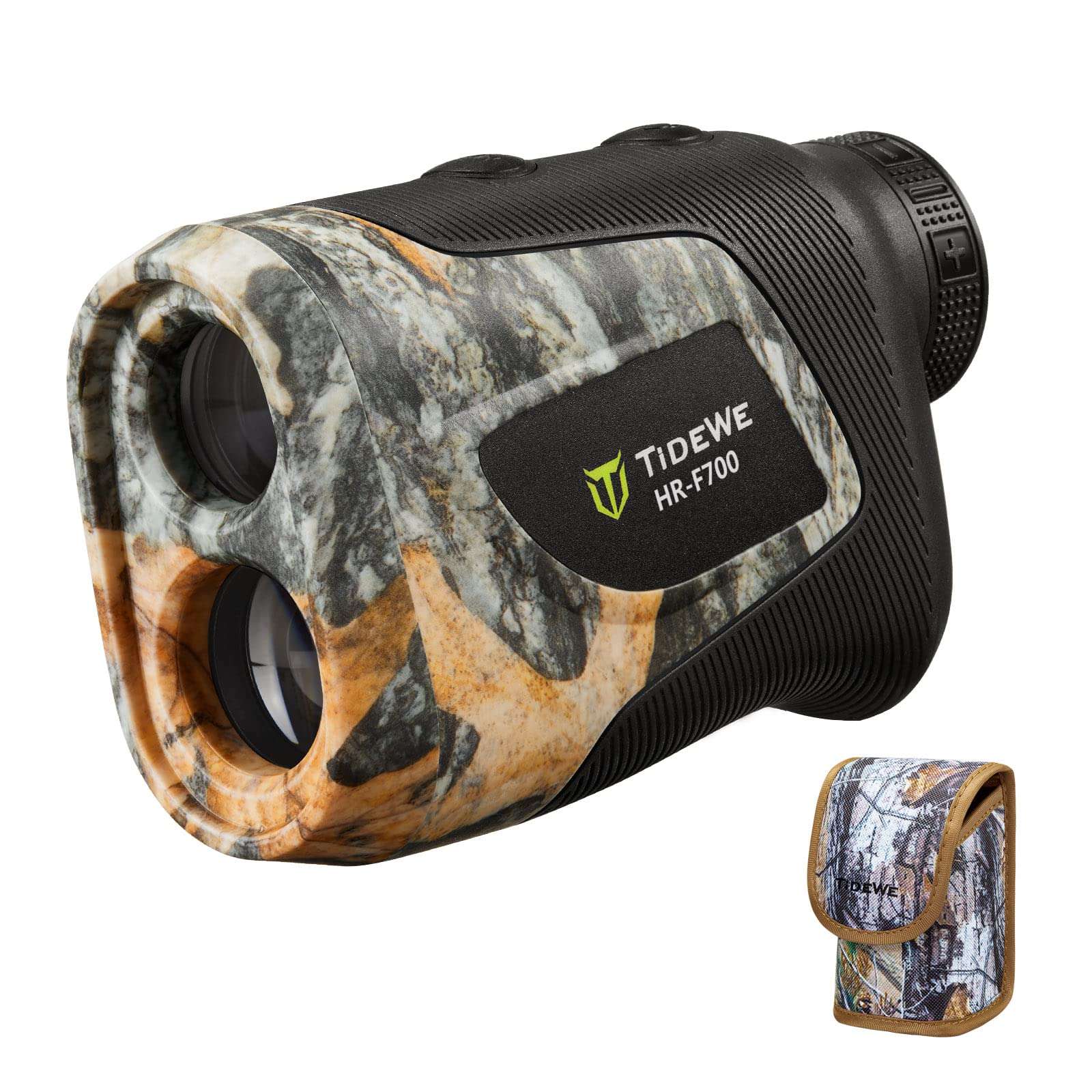 TIDEWE Hunting Rangefinder with Rechargeable Battery, 700Y Camo Laser Range Finder 6X Magnification, Distance/Angle/Speed/Scan Multi Functional Waterproof Rangefinder with Case 1