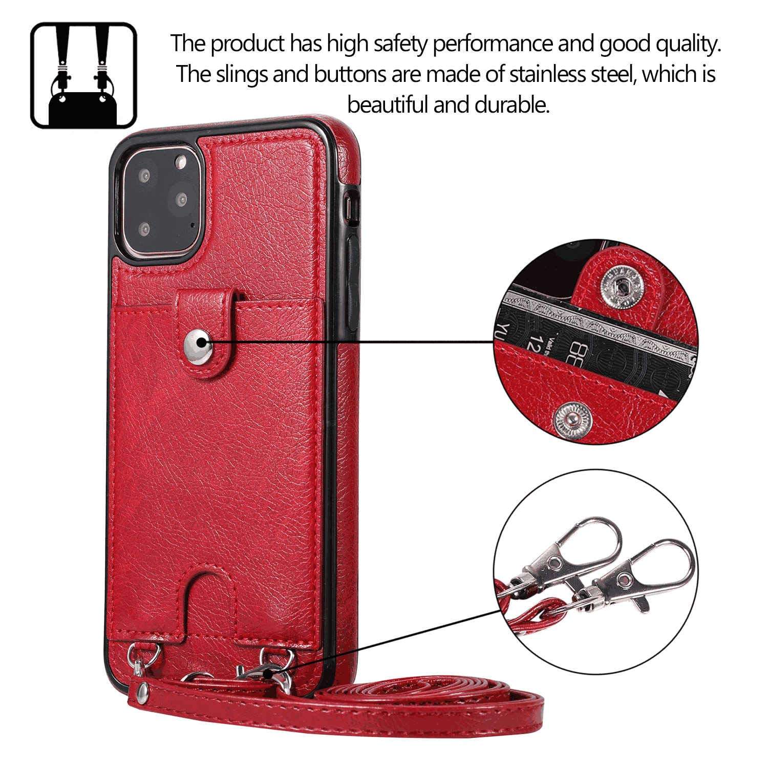 Leather Cover Compatible with Samsung Galaxy S9 Plus, Card Holders Kickstand Extra-Shockproof red Wallet Case for Samsung Galaxy S9 Plus 5