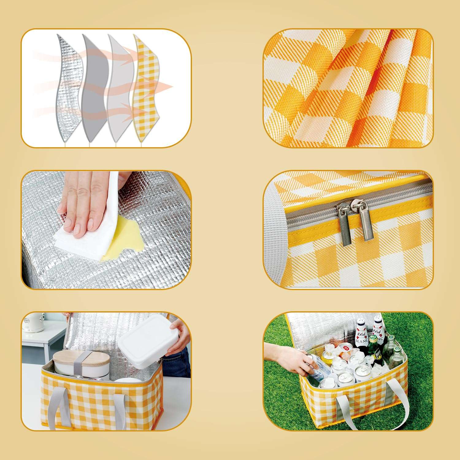 Kuber Industries Picnic Bag | Food Carrier Bag | Travel Camping Bags | Folding Camping Bag | Picnic Bag for Catering-Camping-Travel | Food Storage Bag with Handle | ZH018RD | Red 6