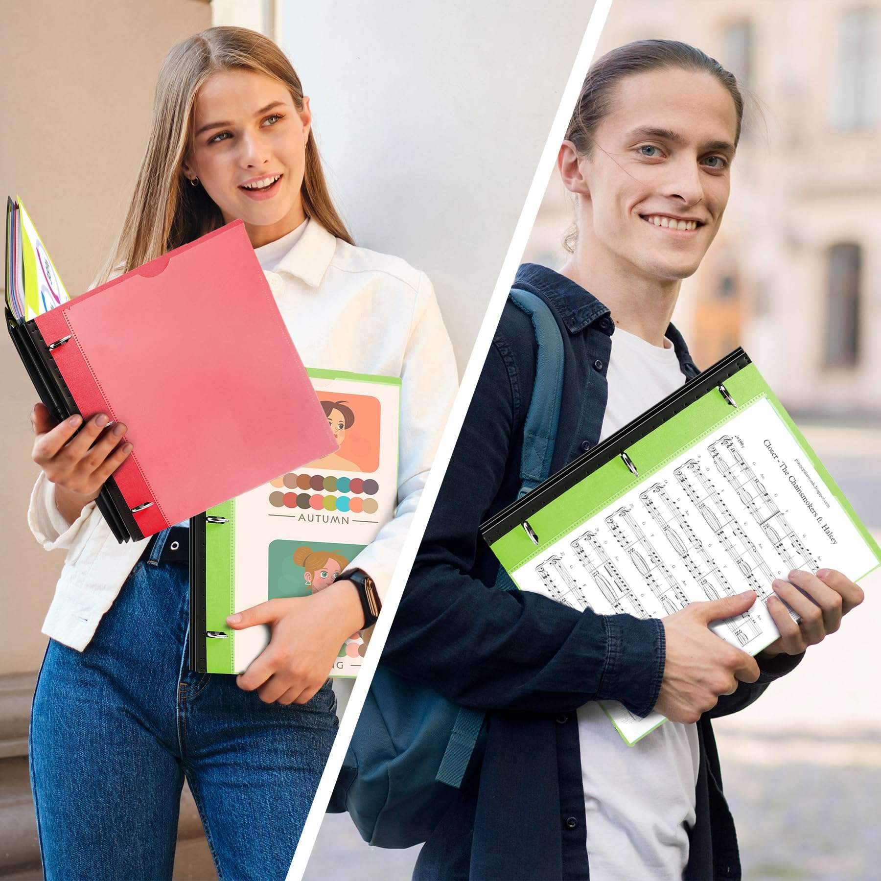 WOT I 12-Pack Telescoping 3 Ring Binder(0.75"), Expandable Flexible Binder - Patented Design for Easy Portability, Holds 160 Sheets, 4 Bright Colors, Perfect for School, Office&Home Organization 6