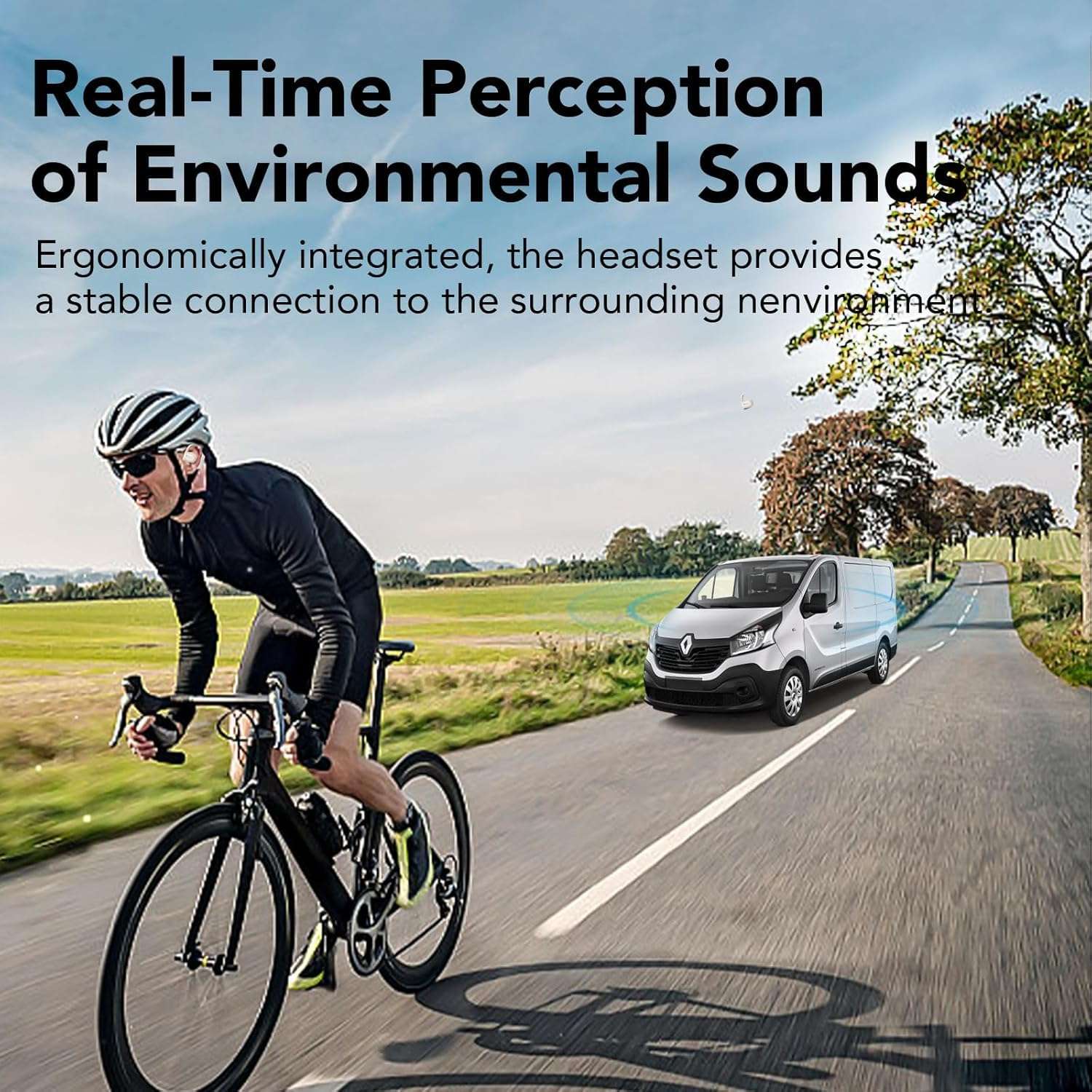 Hendari Open Ear Bluetooth 5.3 Headphones, Wireless Earbuds Sport Over Earphones Built-in Mic with Earhooks 75H Playtime Ear Buds LED Display Charging Case, IPX5 Waterproof for Running Fitness, White 5