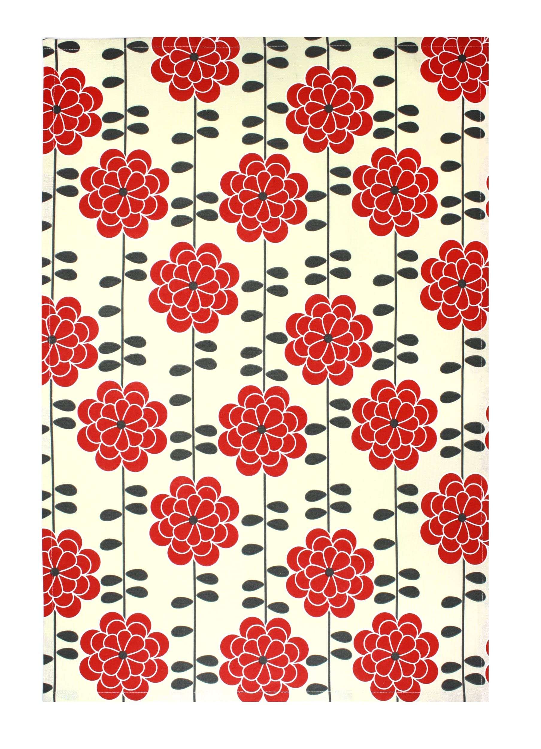 WorldCare® 100% Cotton 20" x 30" Oversized Designer Kitchen Towel, Aster Red - Set of 2 1