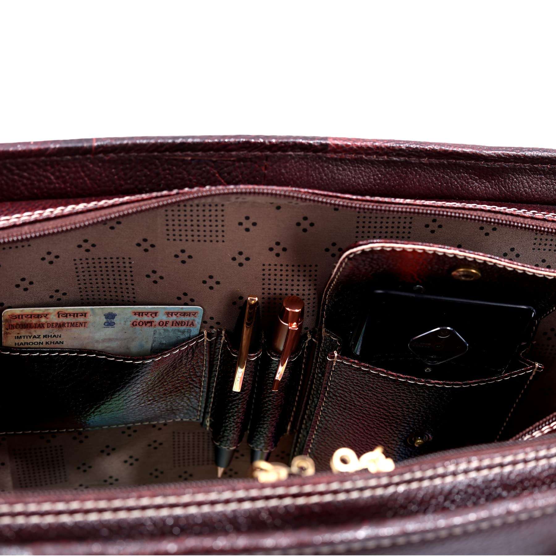 Click One Leather Accessories Men's Leather Shoulder Office Bags (BROWN) 6