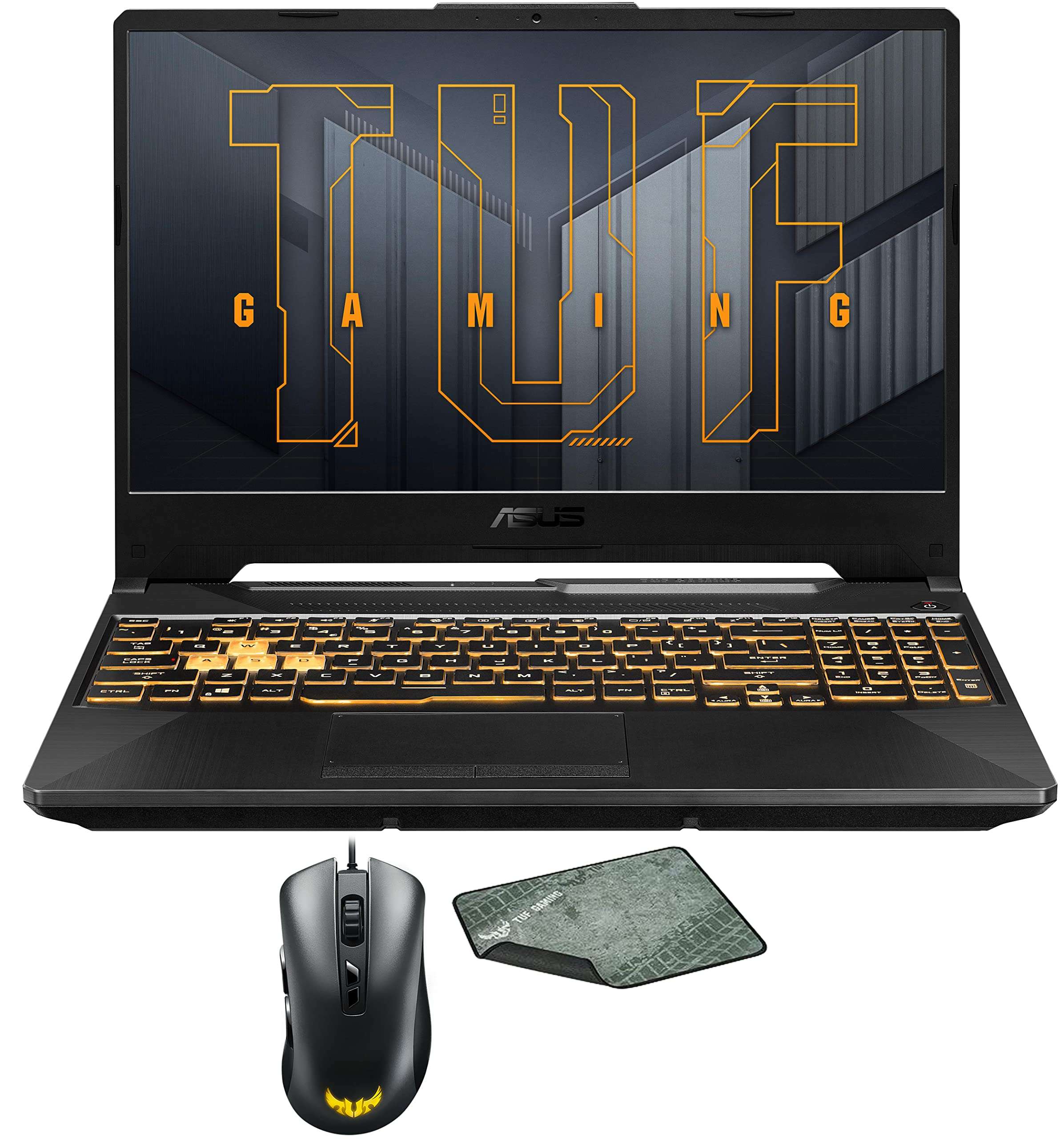 ASUS TUF A15 Gaming & Entertainment Laptop (AMD Ryzen 9 5900HX 8-Core, 16GB RAM, 2x512GB PCIe SSD RAID 1 (512GB), GeForce RTX 3060, 15.6" 144Hz Win 11 Pro) with TUF Gaming P3, TUF Gaming M3 1