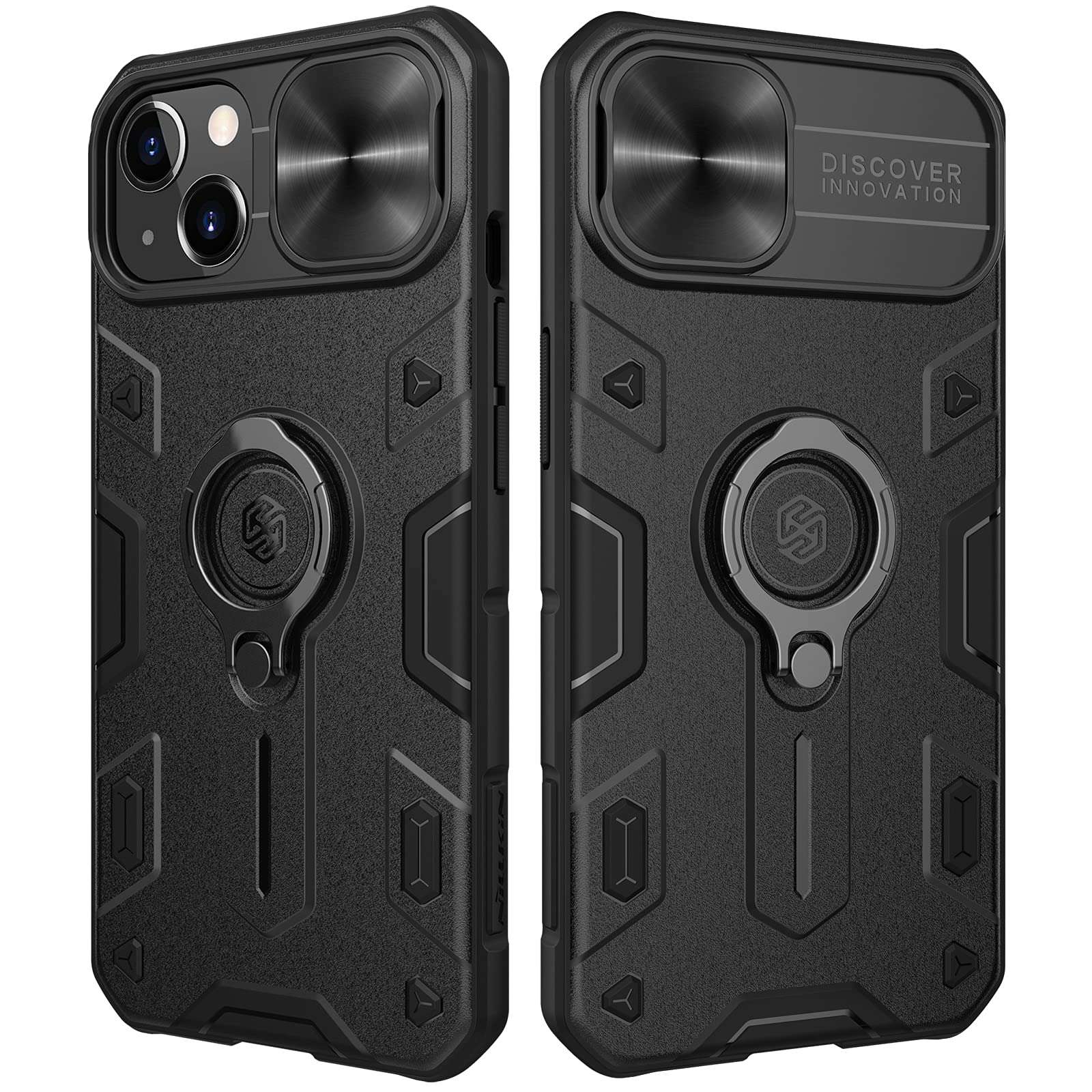Nillkin CamShield Armor Case Compatible with iPhone 13 Case [Kickstand and Camera Lens Cover] Shockproof Hard PC Back and Soft Silicone Bumper Hybrid Protective Cover for 13 6.1 '' Black 1