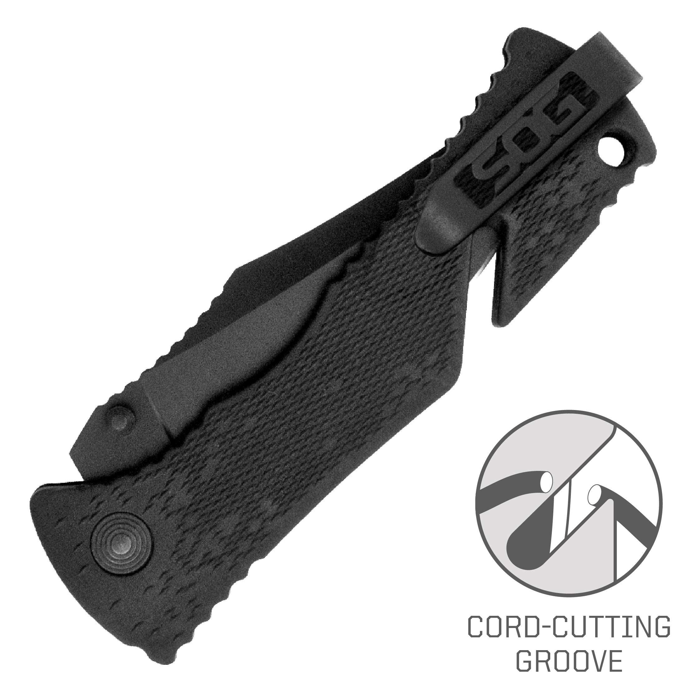 SOG Trident, Zytel Handle, Black TiNi Blade, ComboEdge 6