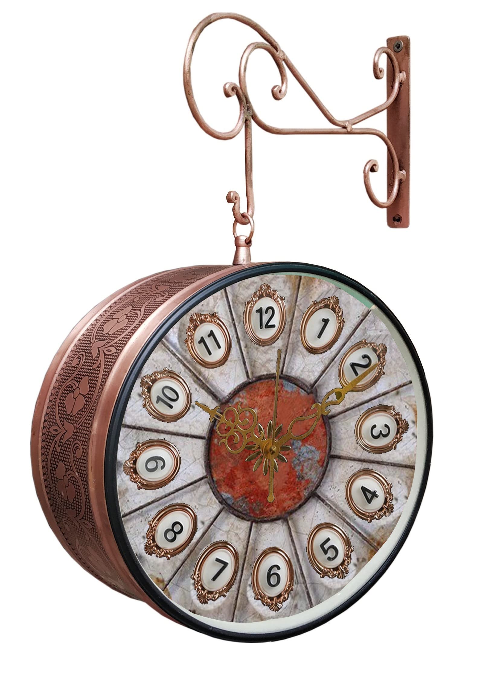 Caihong Railway Station Vintage Metal Clock (Style1, 10 x 10)