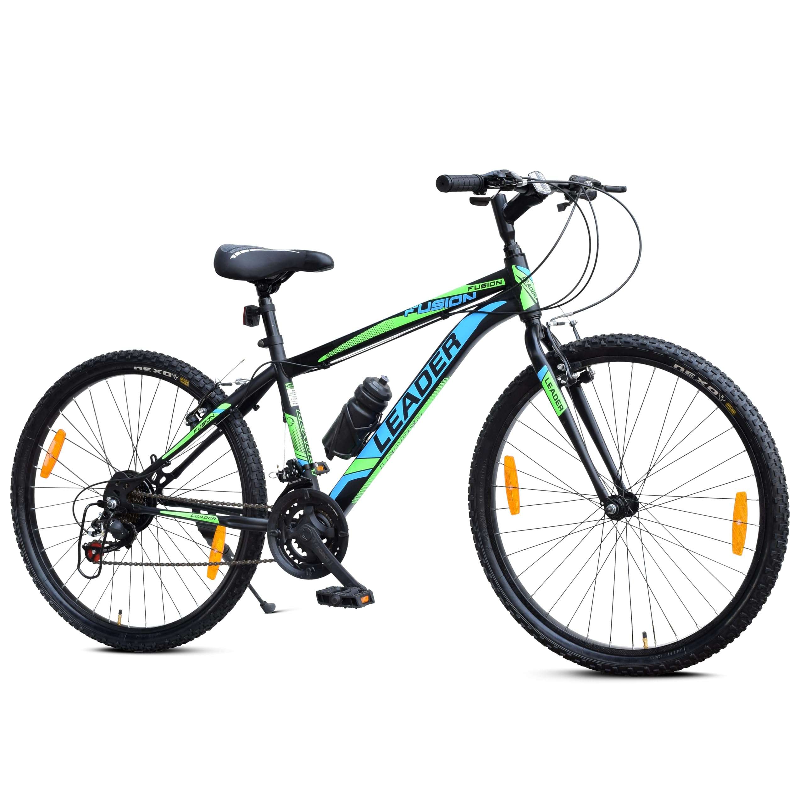 Leader Fusion 26T Multi Speed (21 Speed) Grear Cycle with Rigid Fork and Power Brake - Hybrid Cycle/City Bike