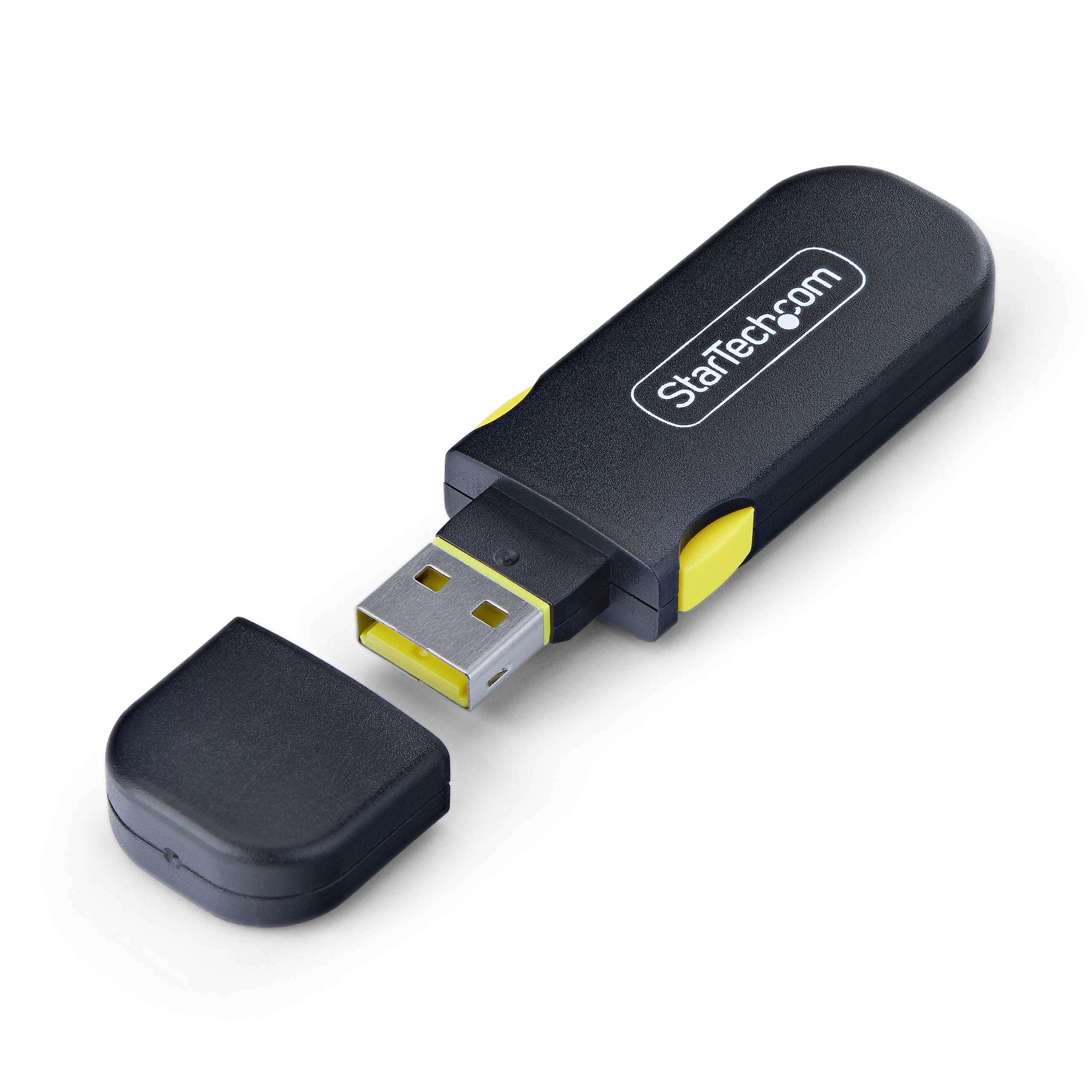 StarTech USB-A Port Blocker Key with 4X Latching USB-A Dust Cover Plugs, Snap-in Port Protectors for Laptops and Computers 1