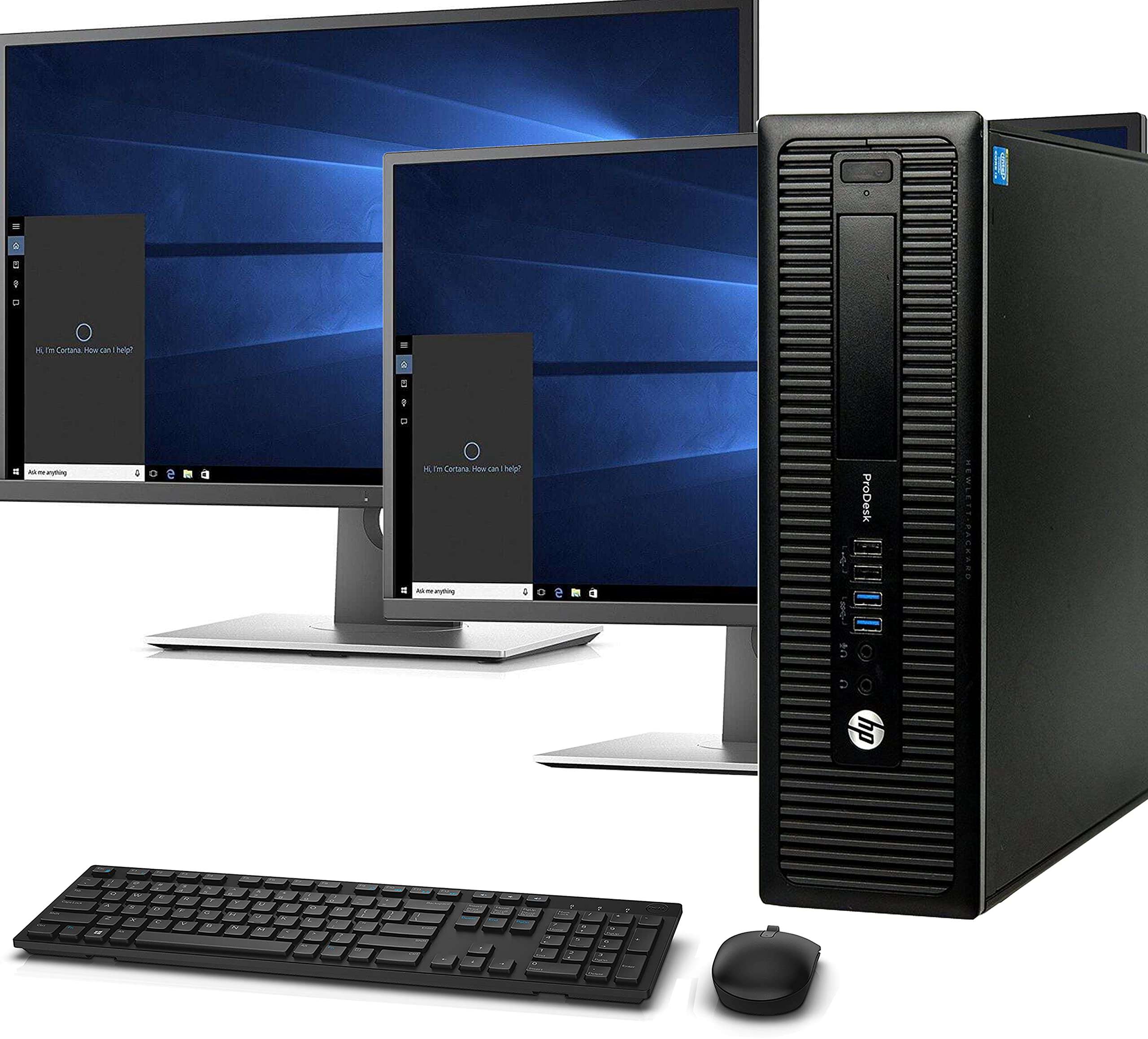 HP 600 G1 SFF Computer Desktop PC, Intel Core i7 3.4GHz Processor, 16GB Ram, 128GB M.2 SSD, 2TB HDD, Wireless KeyBoard Mouse, Wifi | Bluetooth, New Dual 23.8 FHD LED Monitor, Windows 10 Pro (Renewed) 1