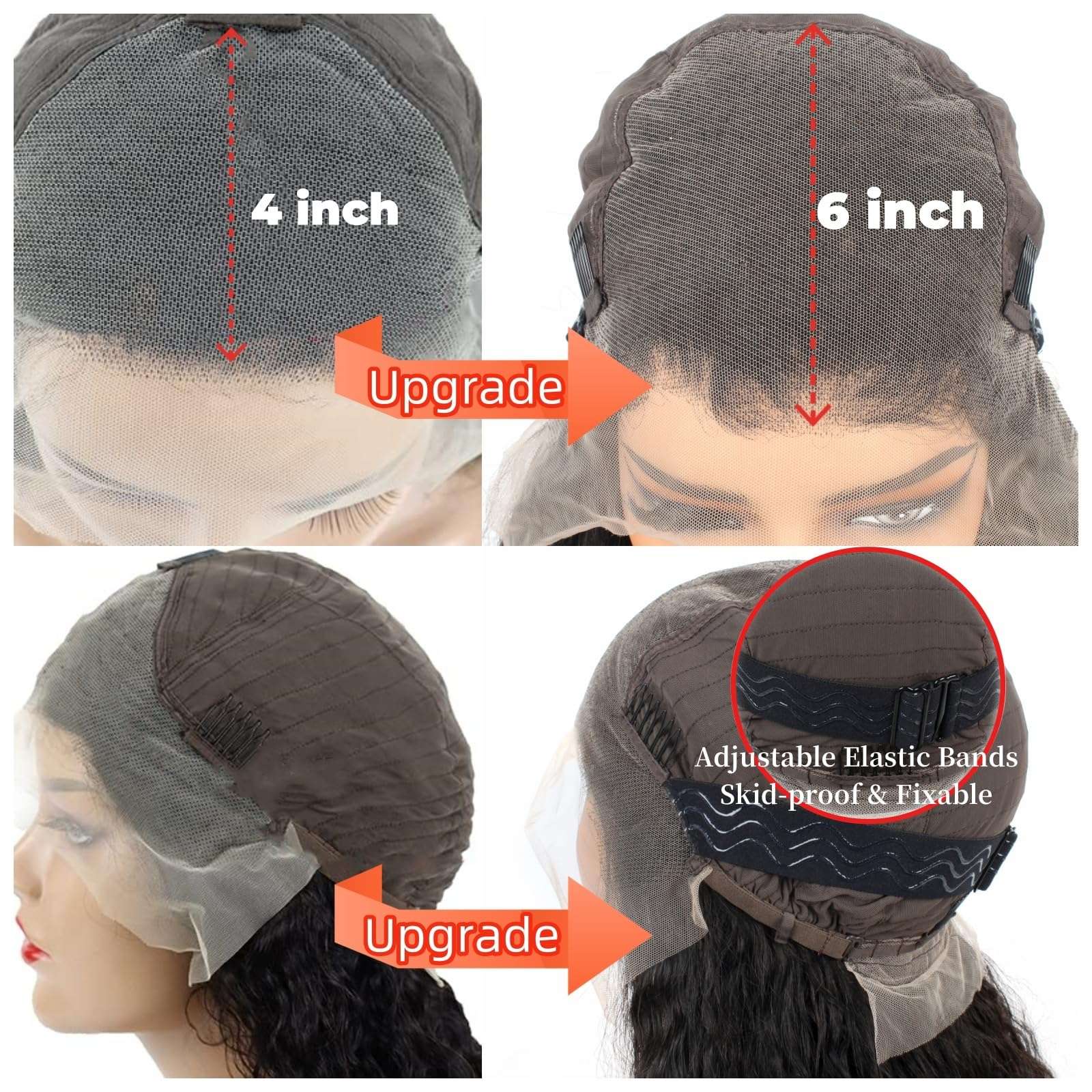 13x6 Water Wave Lace Front Wigs Human Hair 22 Inch 180% Density Water Curly HD Transparent Lace Frontal Wig For Black Women Glueless Wigs Human Hair Pre Plucked with Baby Hair 6