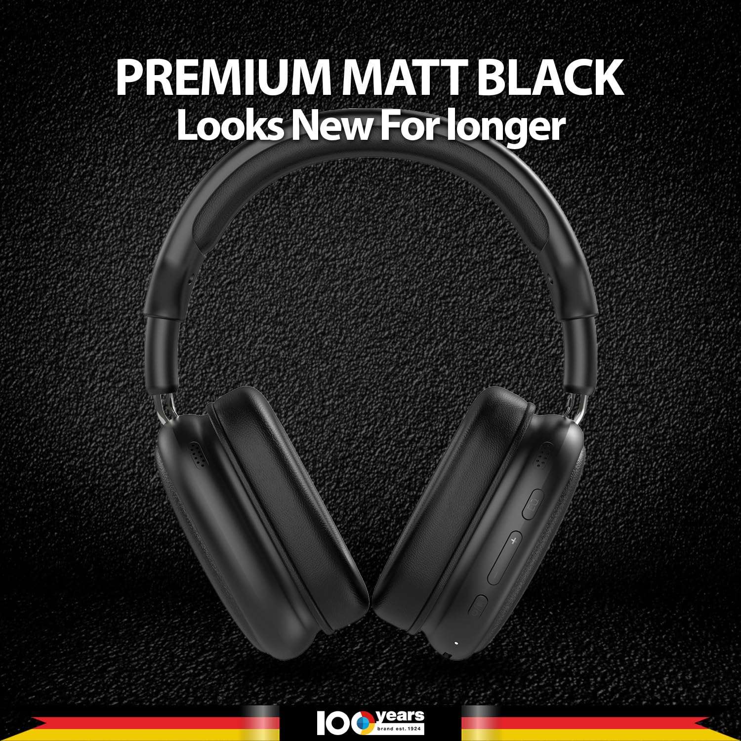 Blaupunkt BH31 AudioX Bluetooth Wireless Over Ear Headphones I 40MM Drivers I HD Sound I Soft PU Headband I Media & Volume Control with Built in Mic I TurboVolt Fast Charging I AUX Port (Black) 6