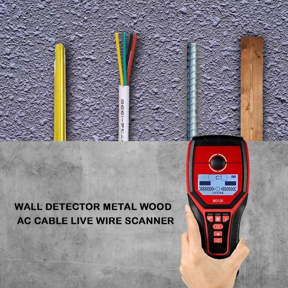 U5GAAALPPQ9 Stud Finder Sensor Wall Scanner 4 in 1 Electronic Stud Sensor Locator Wood Beam Joist Wall Detector Edge Center Finding Compatible with Wood Live AC Wire Metal Studs Detection 6