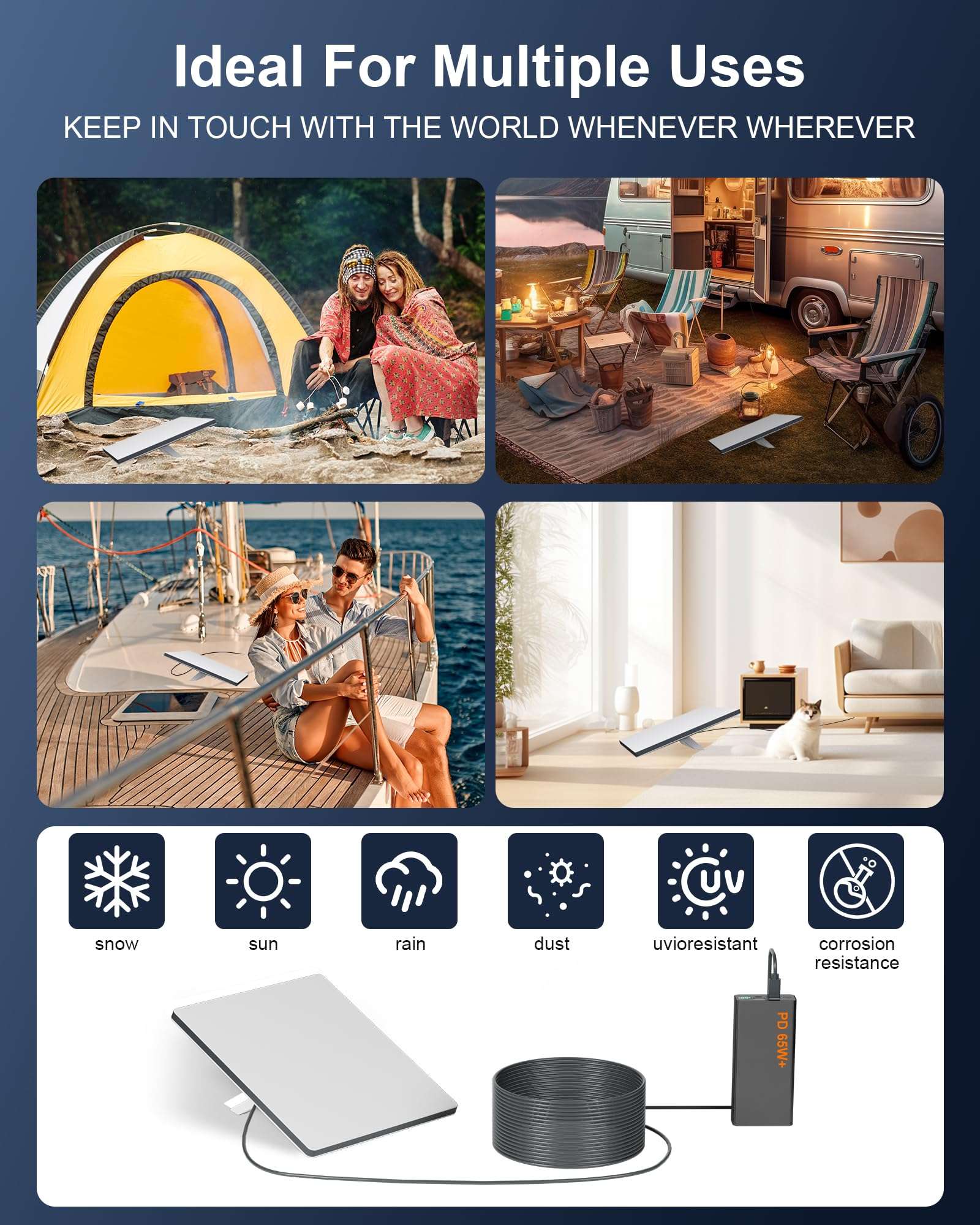 MUSVOH for Starlink Mini Cable USB C to DC Power Cords 11FT/3.3M, Type C to DC for Starlink Mini Cords Adapter with Tinned Oxygen-Free Copper OFC 16AWG Waterproof Outdoor 6